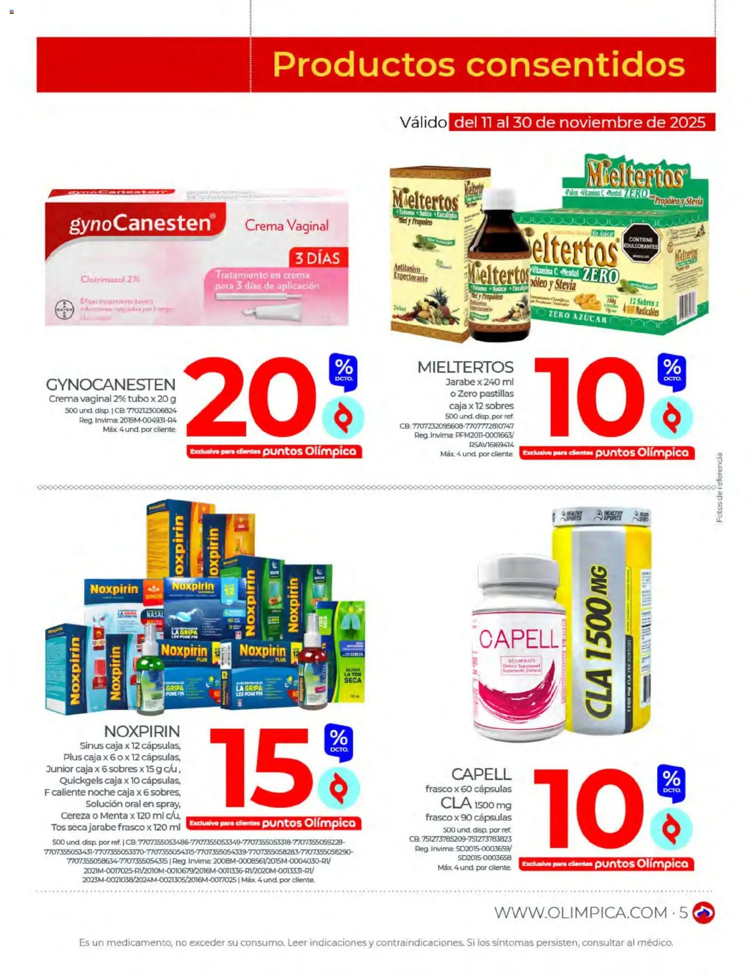 Olímpica revista - valida desde el 01.11.2025 | Página: 5 | Productos: Crema, Frasco, Azucar, Caja