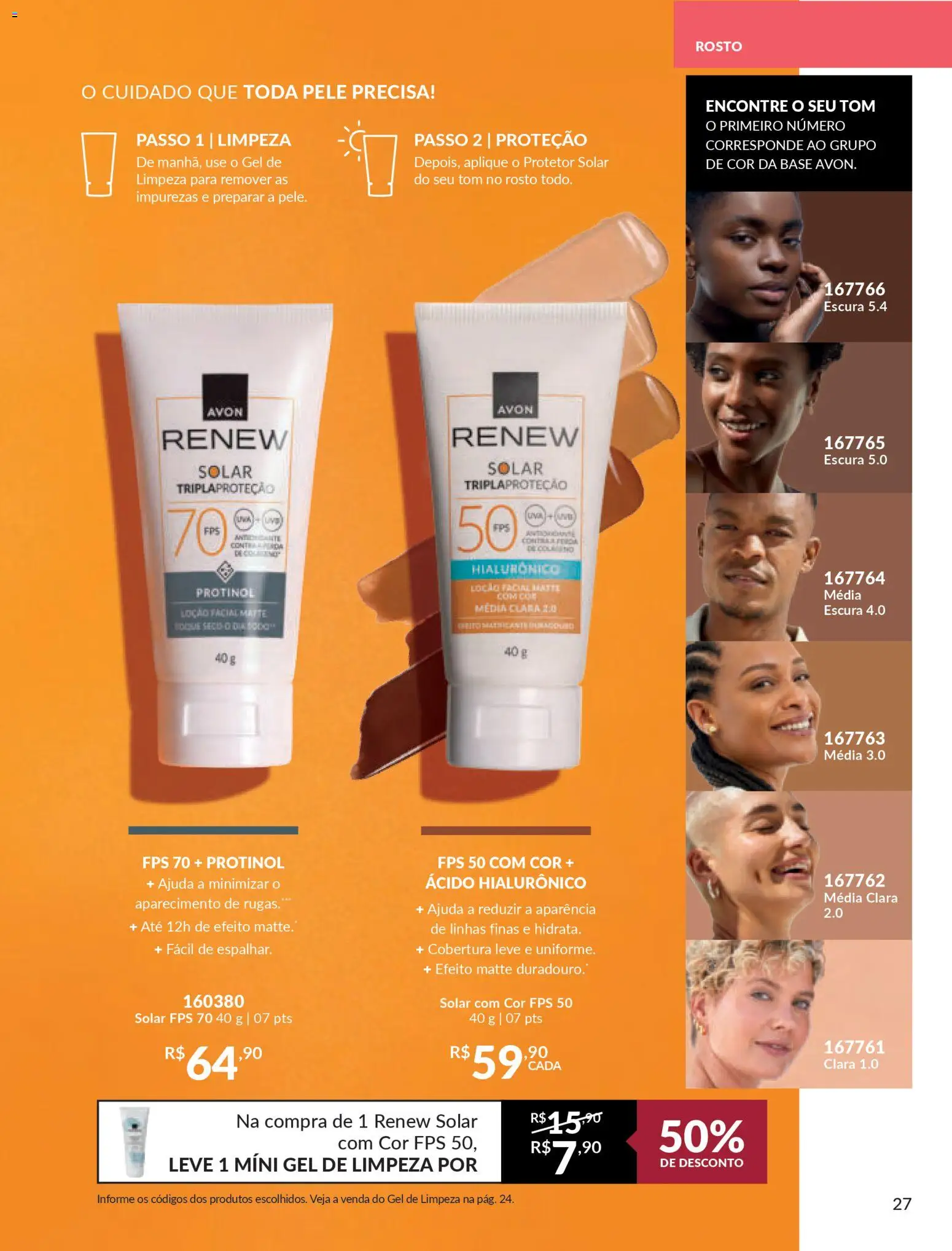 Avon Folheto - válido de 18.02.2026 | Página: 27 | Produtos: Protetor solar, Base, Gel de limpeza