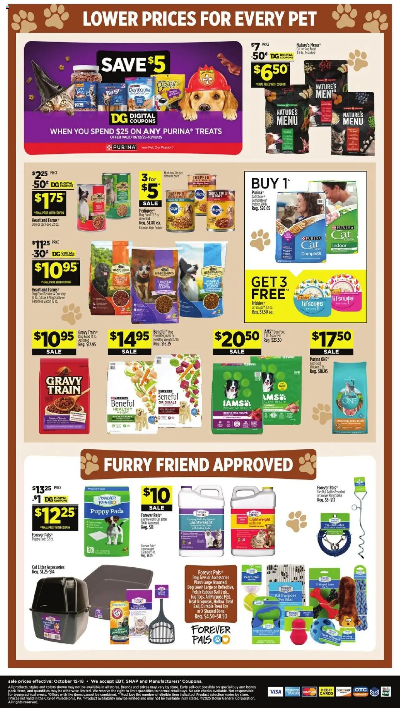Dollar General Weekly Ad - valid from 12.10.2025 | Page: 15 | Products: Cat Food, Cat Litter, Beef, Weight