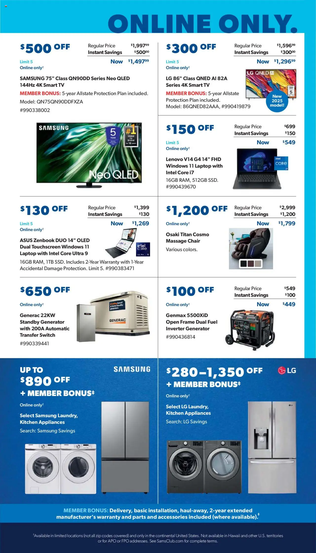 Sam's Club Instant Savings - valid from 23.07.2025 | Page: 27 | Products: Chair, Massage Chair, Switch, Tv