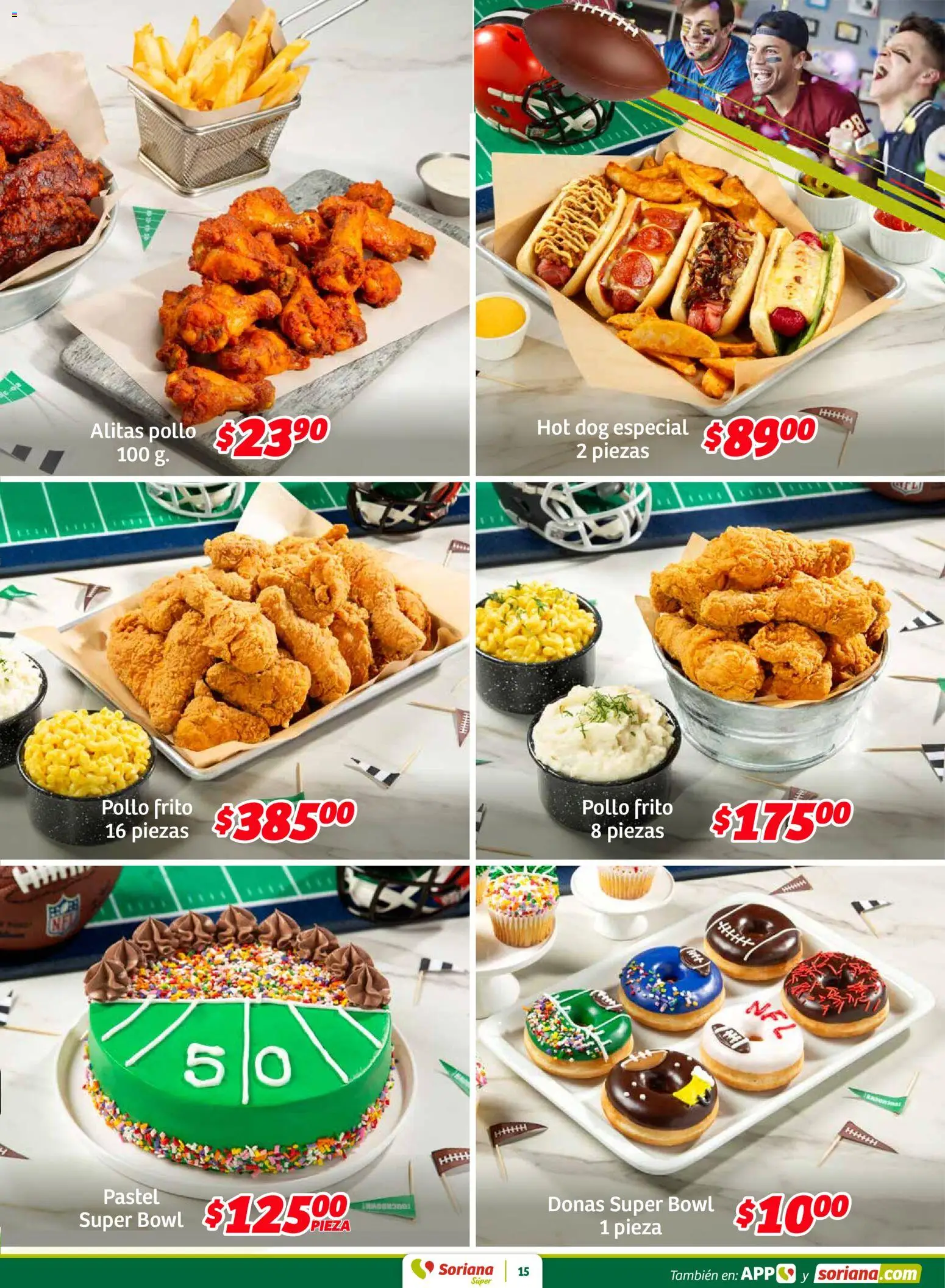 Nuevas ofertas de Soriana válidas en toda la República Mexicana desde el 30.01.2026. ¡Encuentra las mejores ofertas en Soriana - Preciazazaso Súper: Frontera BCN, Son! | Página: 15 | Productos: Pollo, Pastel, Bowl