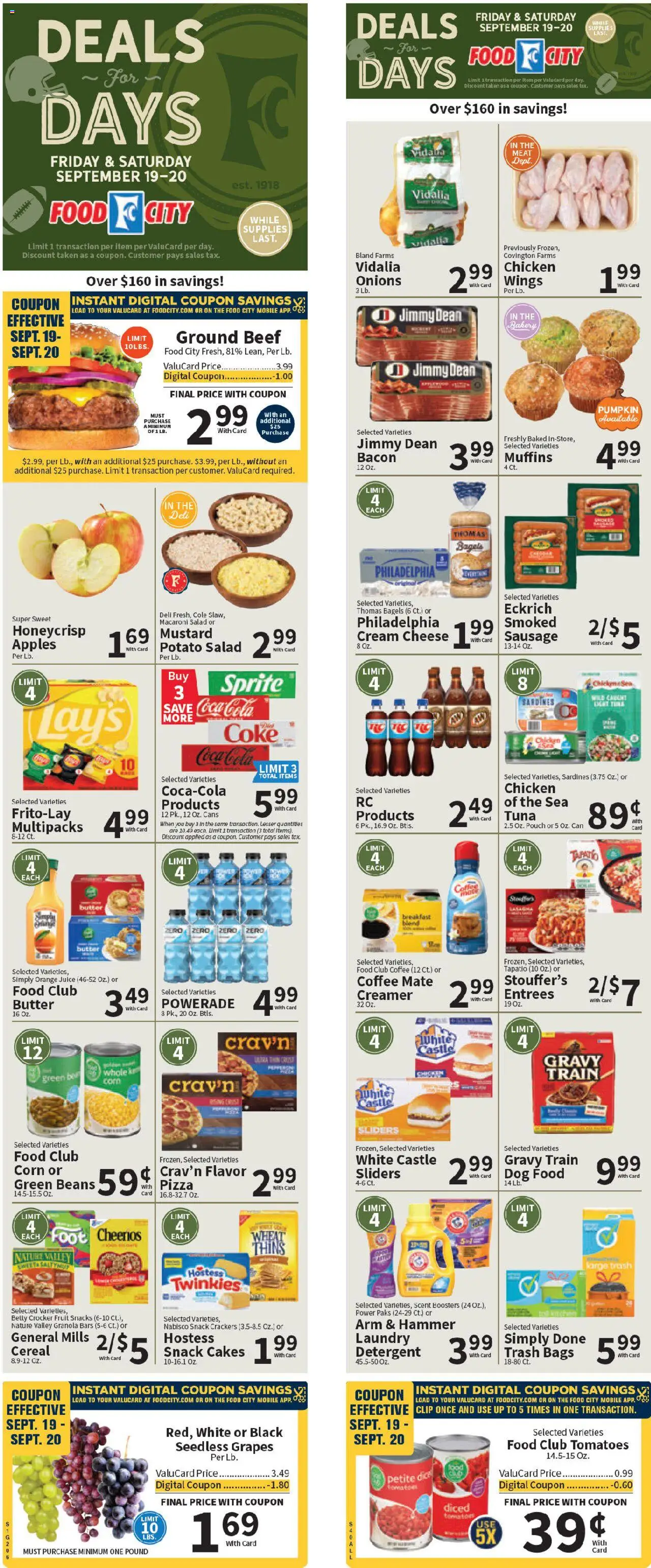 Food City Weekly Ad - valid from 17.09.2025 | Page: 1 | Products: Butter, Cheese, Cream, Pumpkin