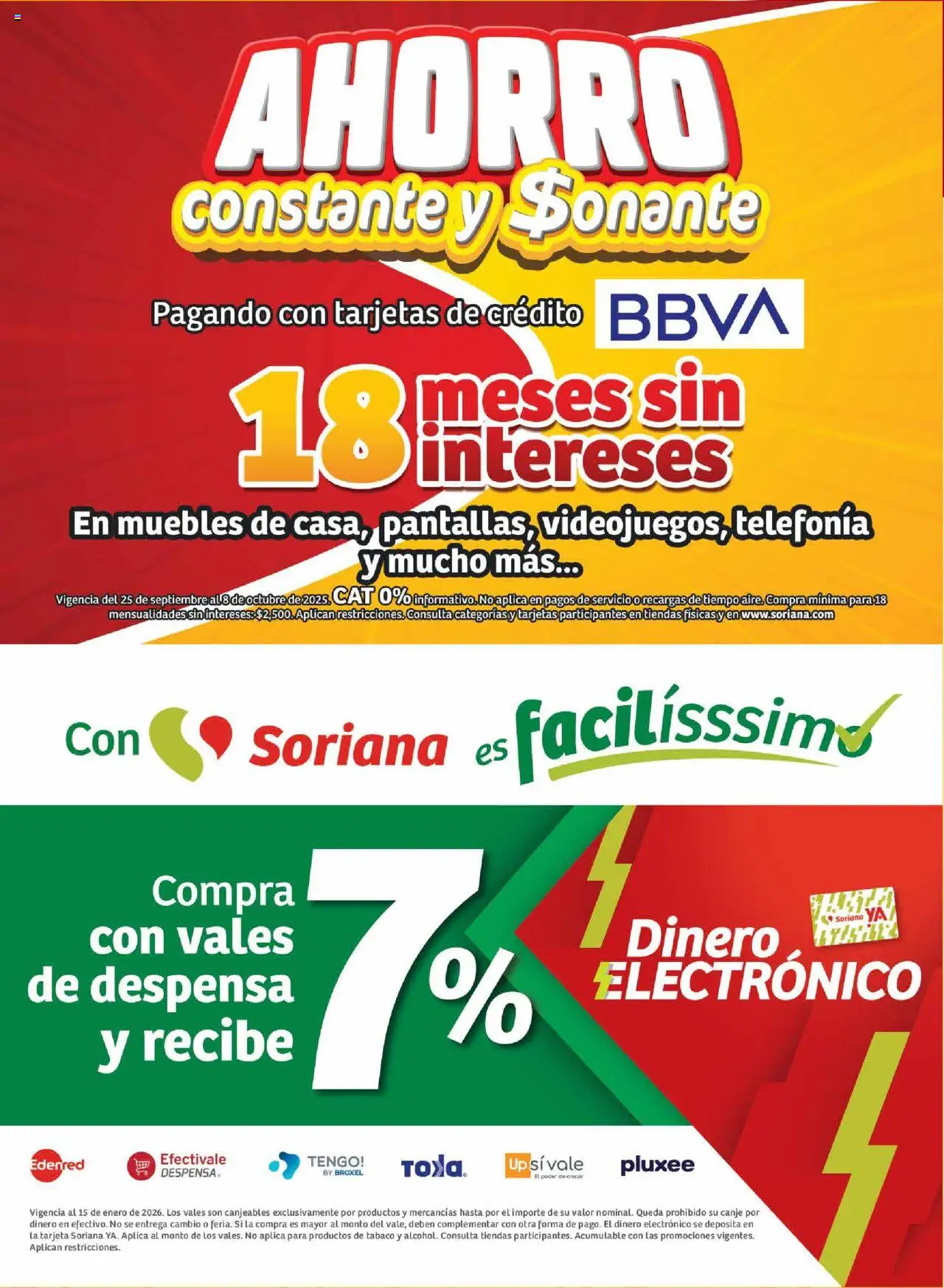 Nuevas ofertas de Soriana válidas en toda la República Mexicana desde el 25.09.2025. ¡Encuentra las mejores ofertas en Soriana - Pesito Valedor Mercado: Edo Mex, Valle De México, Gro, Hgo, Mor, Pue, Qto, Tlax, Ver! | Página: 19 | Productos: Despensa