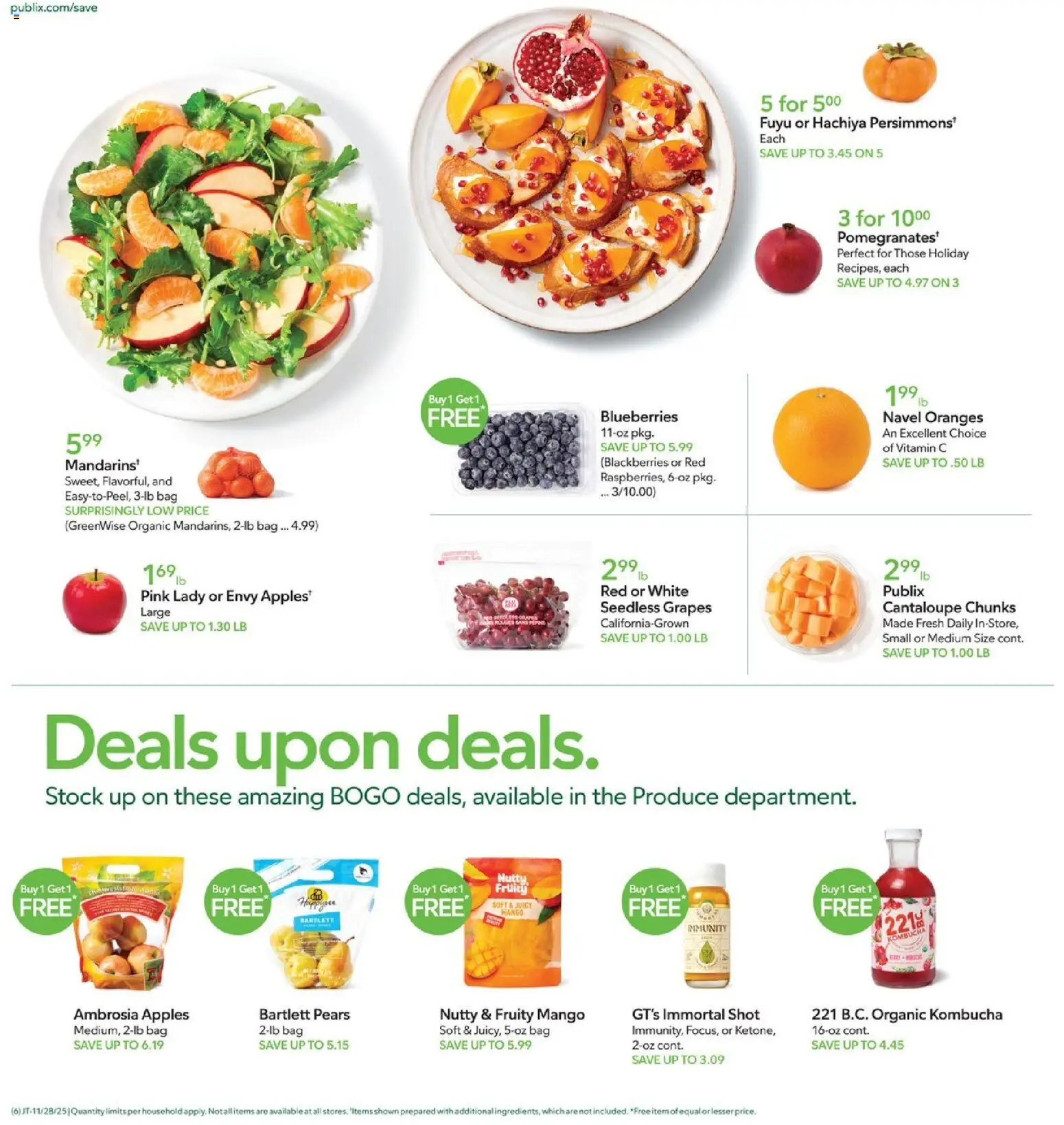 Publix Weekly Ad - valid from 28.11.2025 | Page: 6 | Products: Vitamin, Apples, Mango, Blueberries
