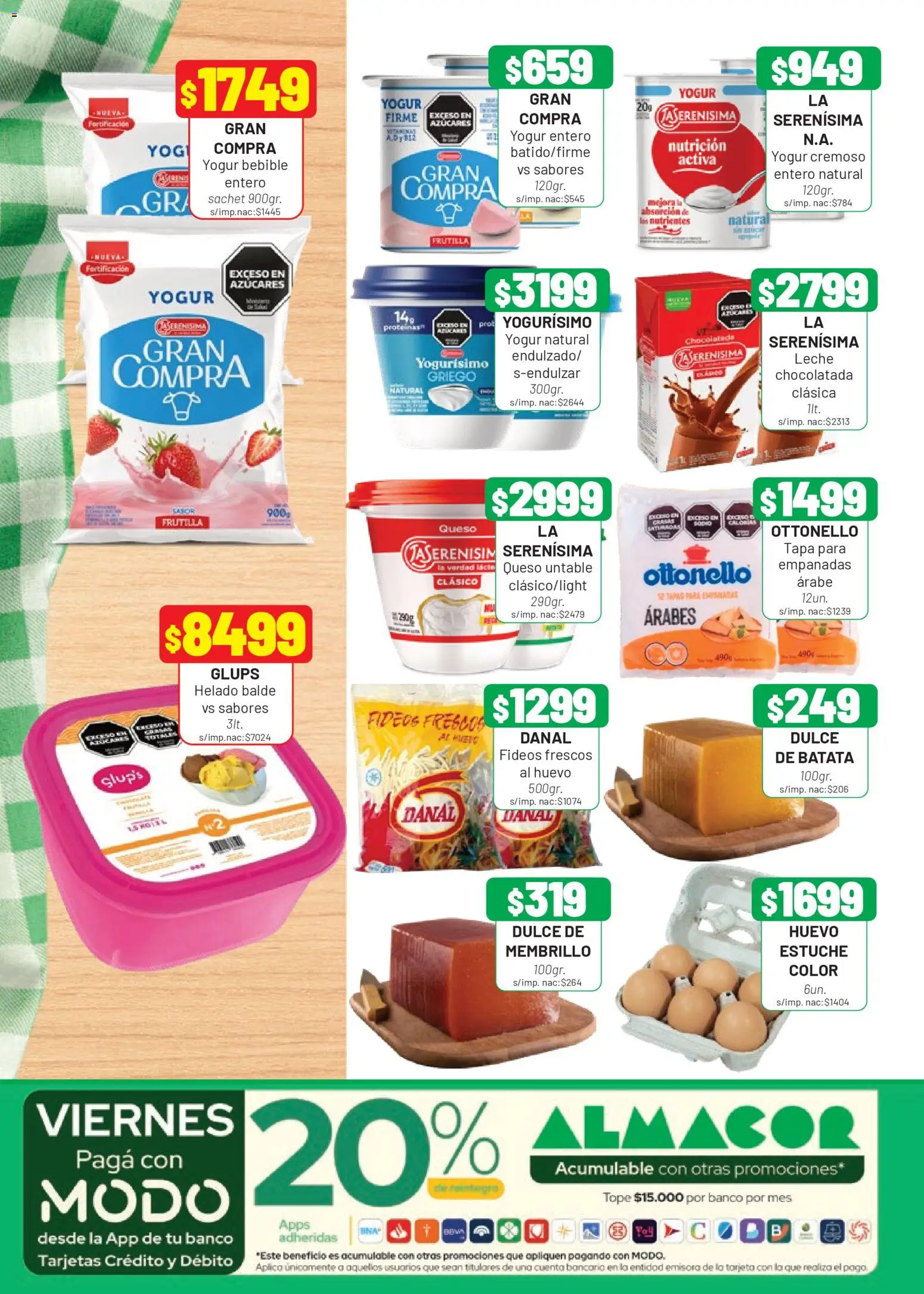 Almacor catálogo │ válido desde el 09.04.2026 | Página: 2 | Productos: Banco, Queso, Yogur, Chocolatada
