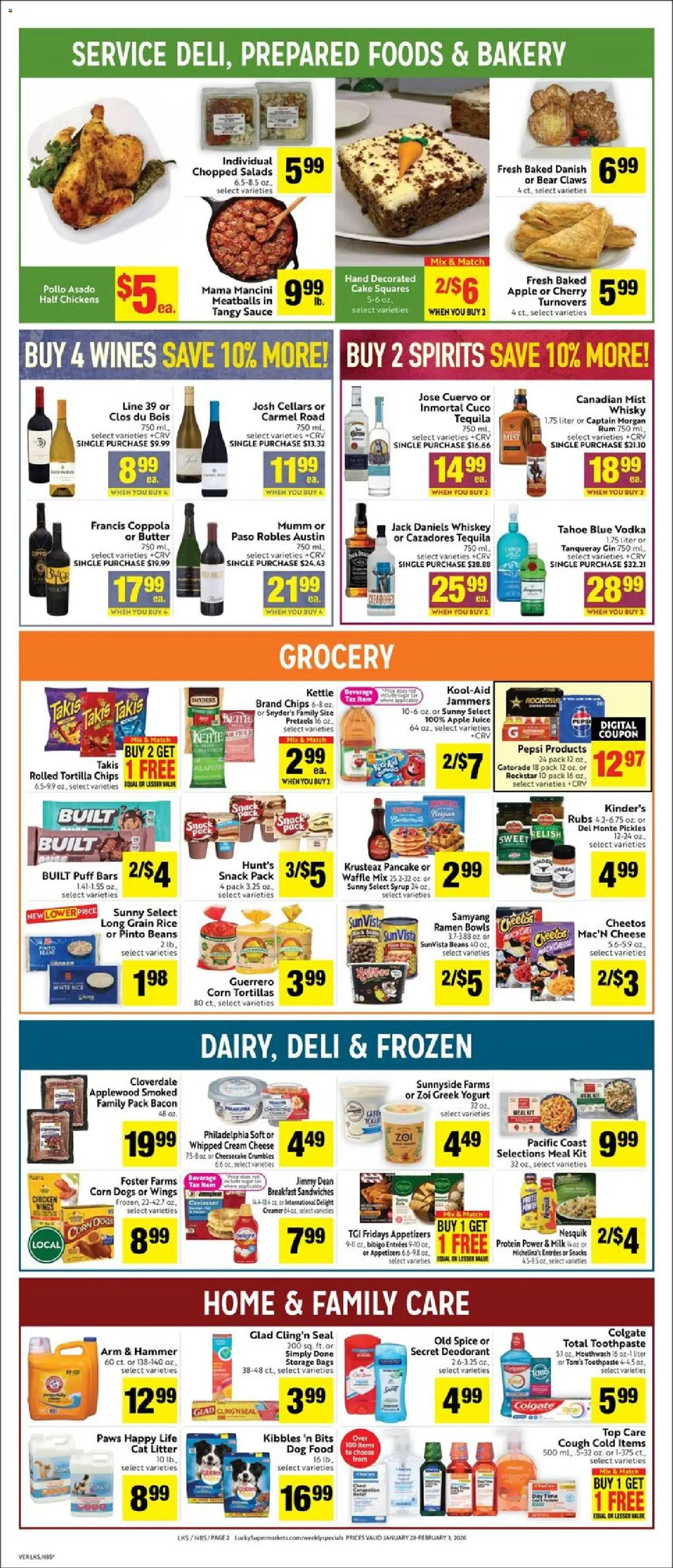 Lucky Supermarkets Weekly Ad - valid from 28.01.2026 | Page: 2 | Products: Milk, Juice, Cream, Lime