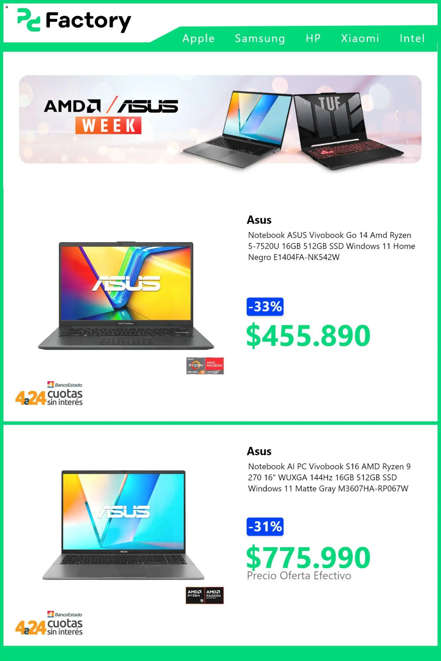 PC Factory ofertas  │ válido desde el 19.11.2025 | Página: 3 | Productos: Notebook