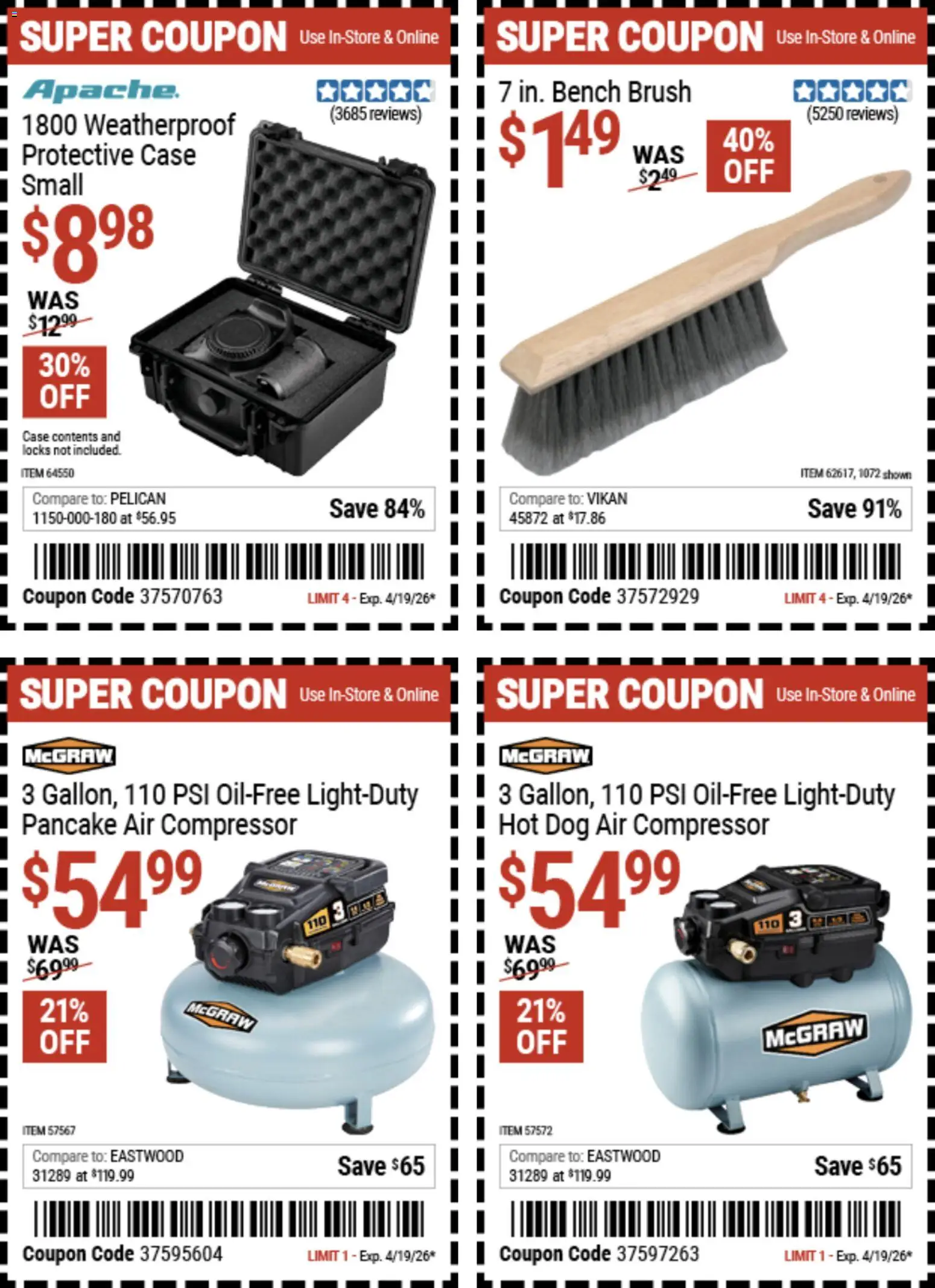 Harbor Freight Spring Black Friday - valid from 14.04.2026 | Page: 35 | Products: Compressor, Brush, Case