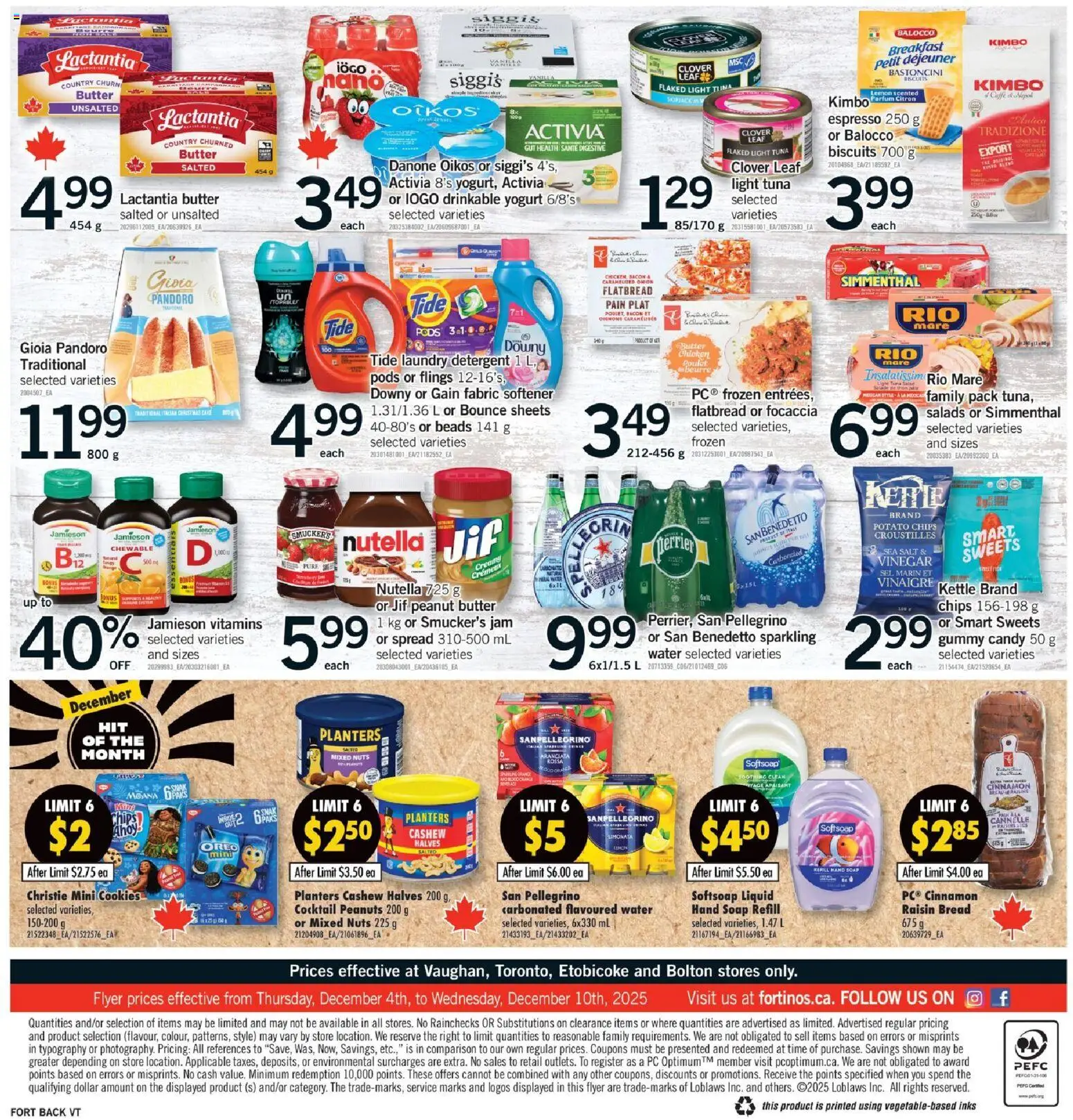 Fortinos flyer valid from 04.12.2025 | Page: 2 | Products: Chips, Cookies, Kettle, Butter