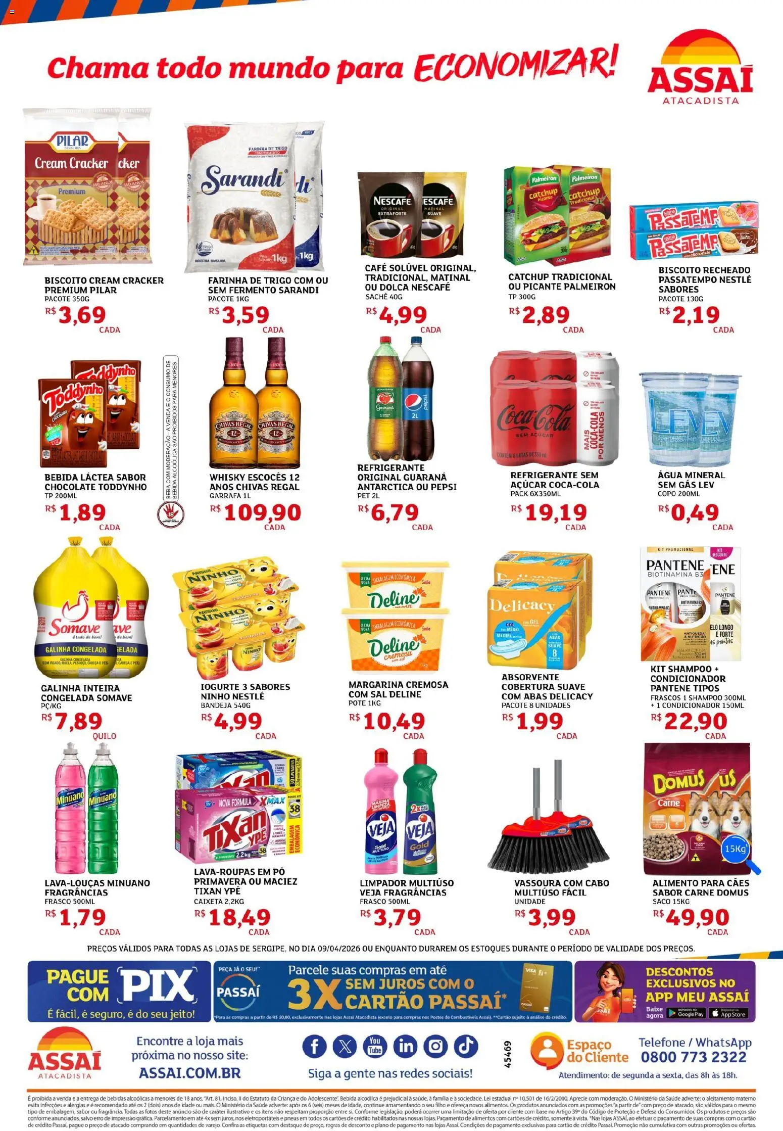 Assaí Atacadista Folheto - válido de 09.04.2026 | Página: 2 | Produtos: Guaraná, Café, Carne, Telefone