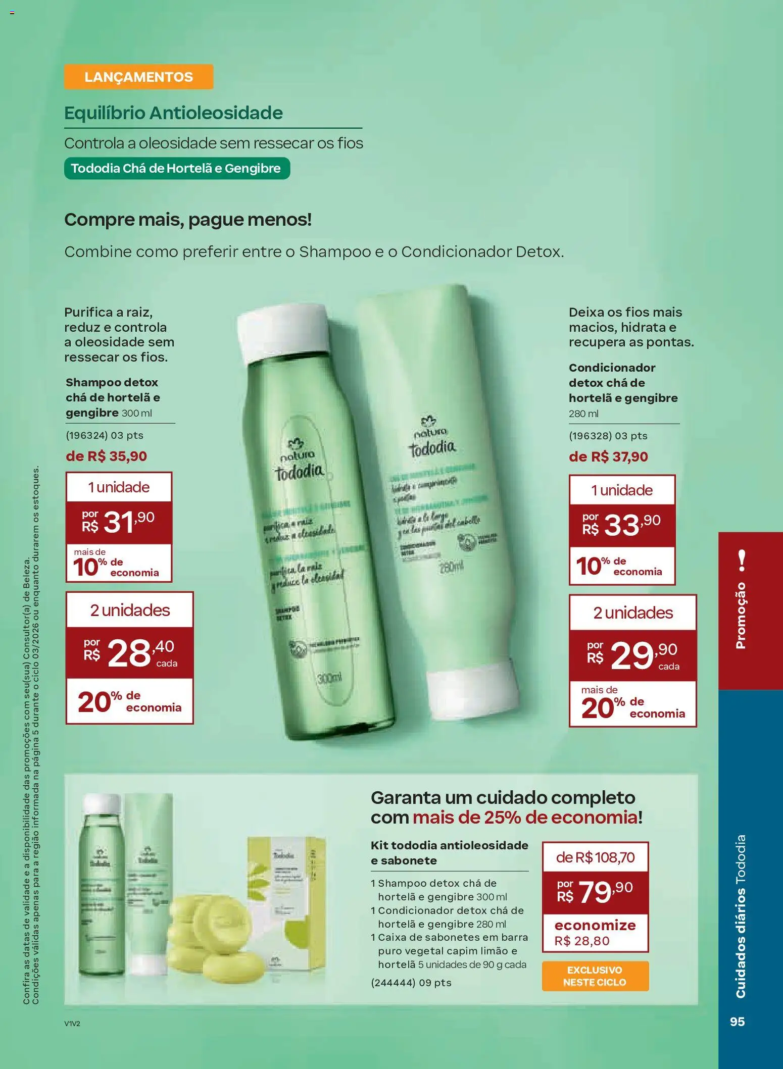 Natura Folheto - válido de 04.02.2026 | Página: 95 | Produtos: Shampoo, Gengibre, Hortelã, Sabonete