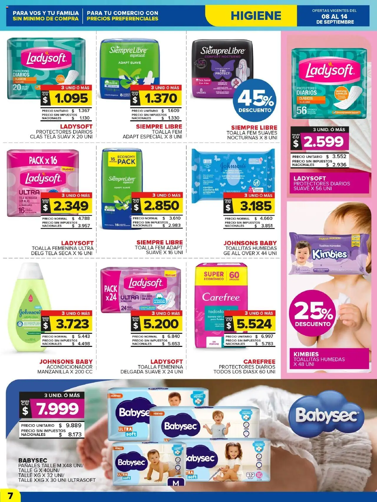 Carrefour Maxi catálogo │ válido desde el 08.09.2025 | Página: 7 | Productos: Algodón, Toallas, Acondicionador, Protectores diarios