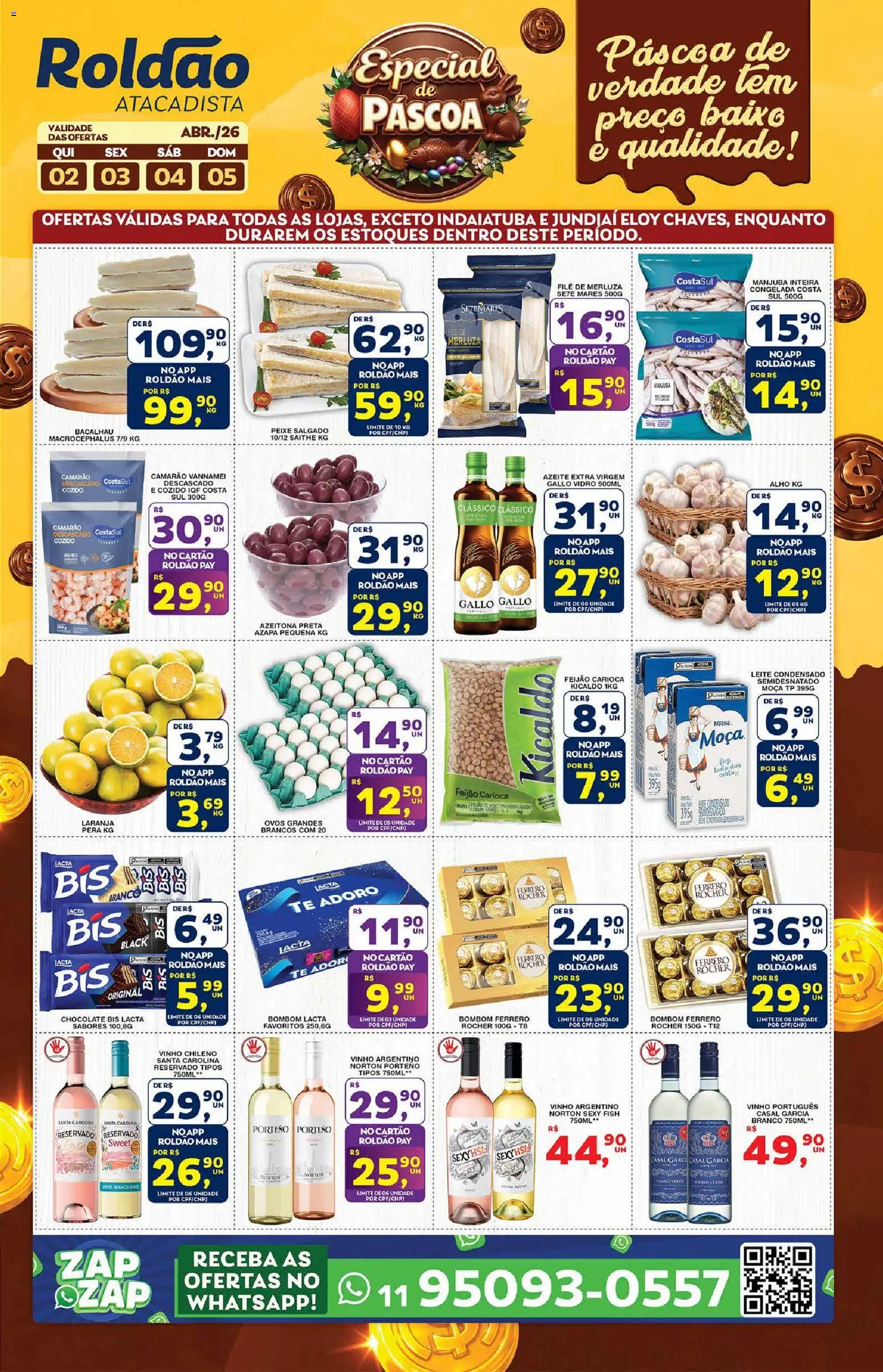 Roldão Folheto - válido de 02.04.2026 | Página: 1 | Produtos: Pera, Feijão, Ovos, Vinho