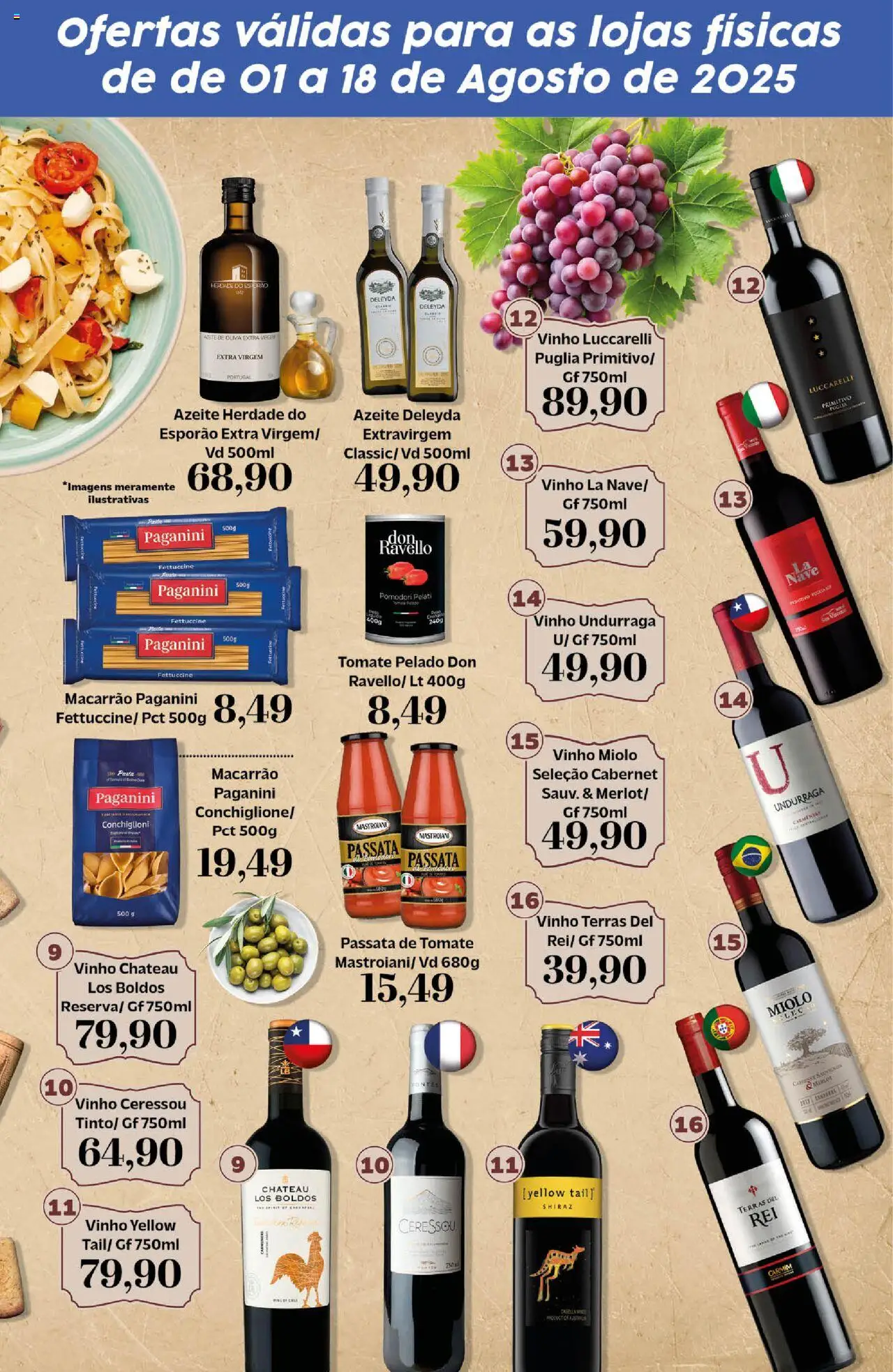 Tauste Folheto - válido de 01.08.2025 | Página: 3 | Produtos: Vinho, Macarrão, Azeite