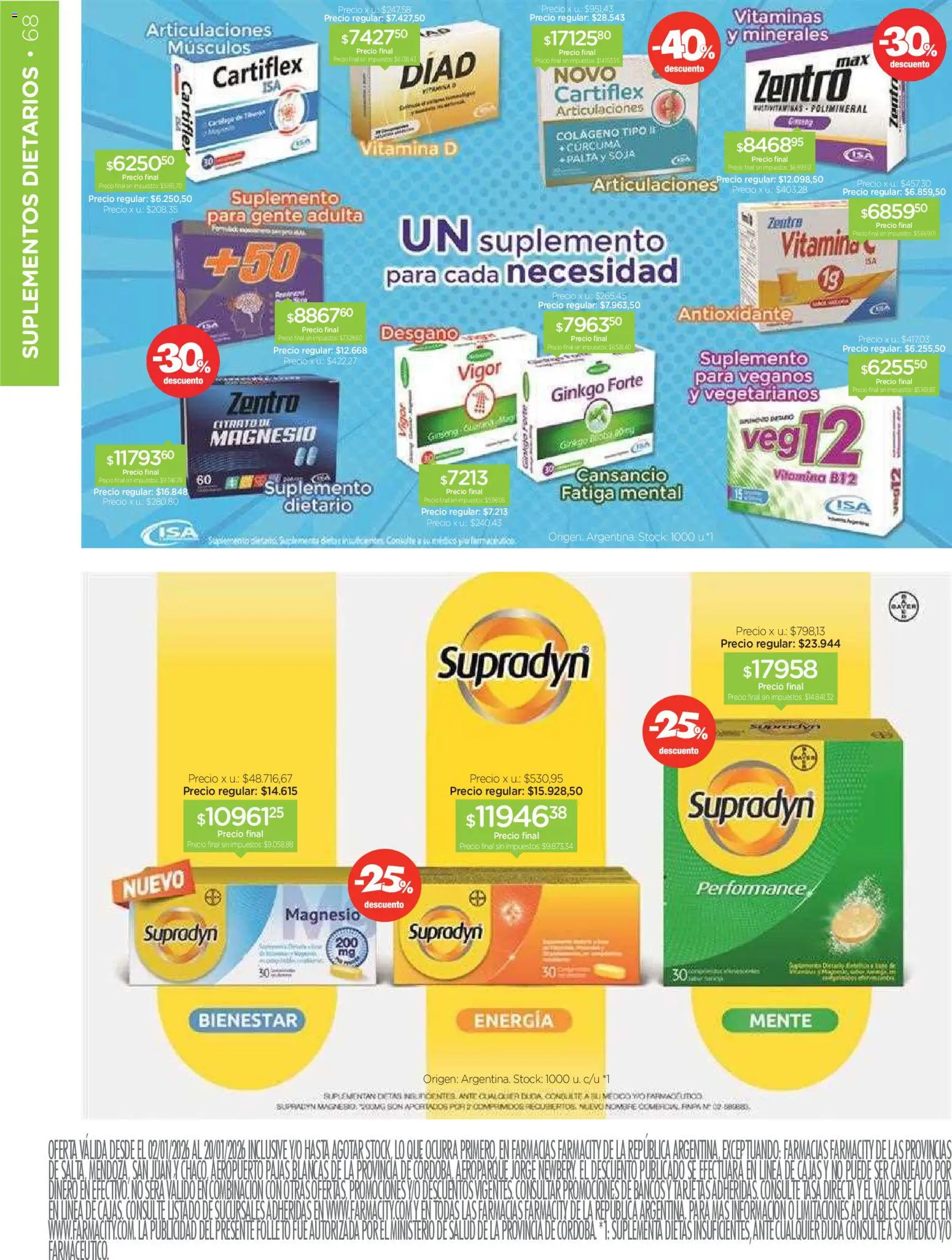 Farmacity catálogo │ válido desde el 02.01.2026 | Página: 68 | Productos: Vitaminas, Palta, Curcuma