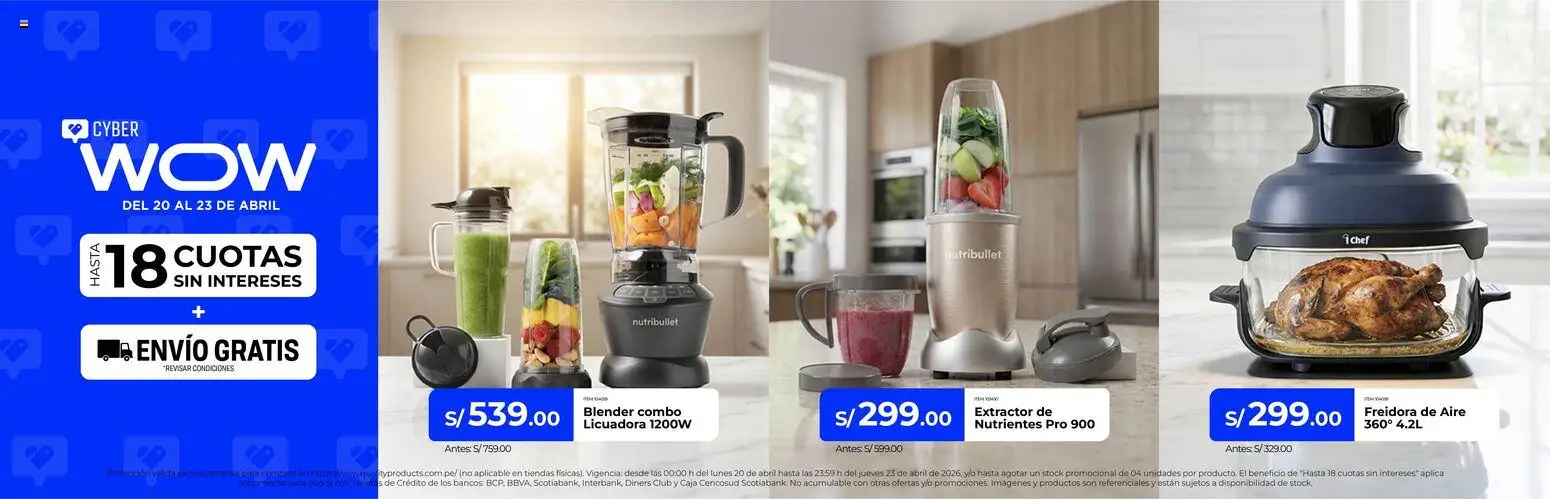 Catálogo Quality Products válido desde 20.04.2026 | Página: 1 | Productos: Caja, Freidora, Licuadora