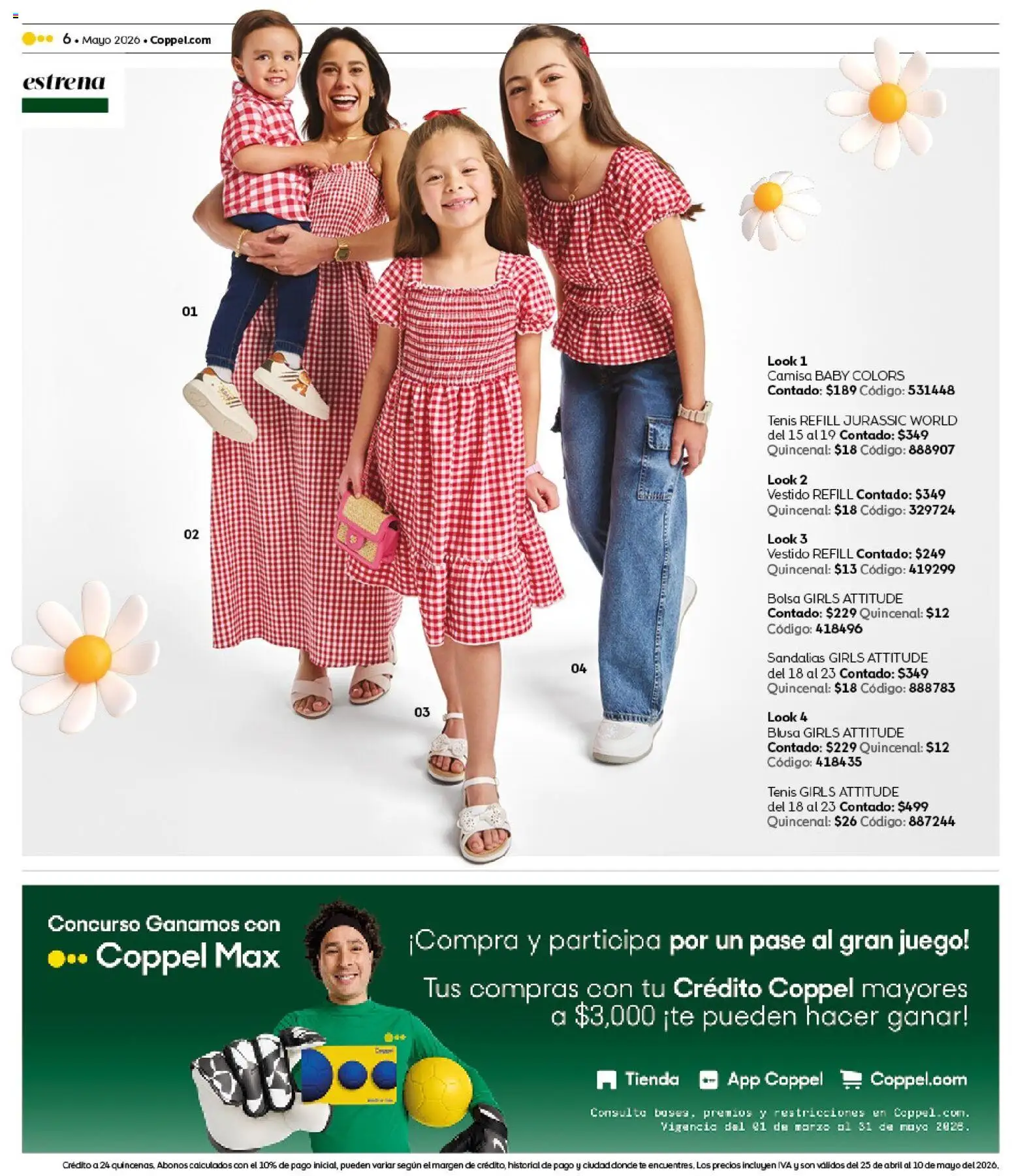 Nuevas ofertas de Coppel válidas en toda la República Mexicana desde el 25.04.2026. ¡Encuentra las mejores ofertas en Coppel catálogo Claro que la vas a querer! | Página: 6 | Productos: Tenis, Bolsa, Camisa, Vestido