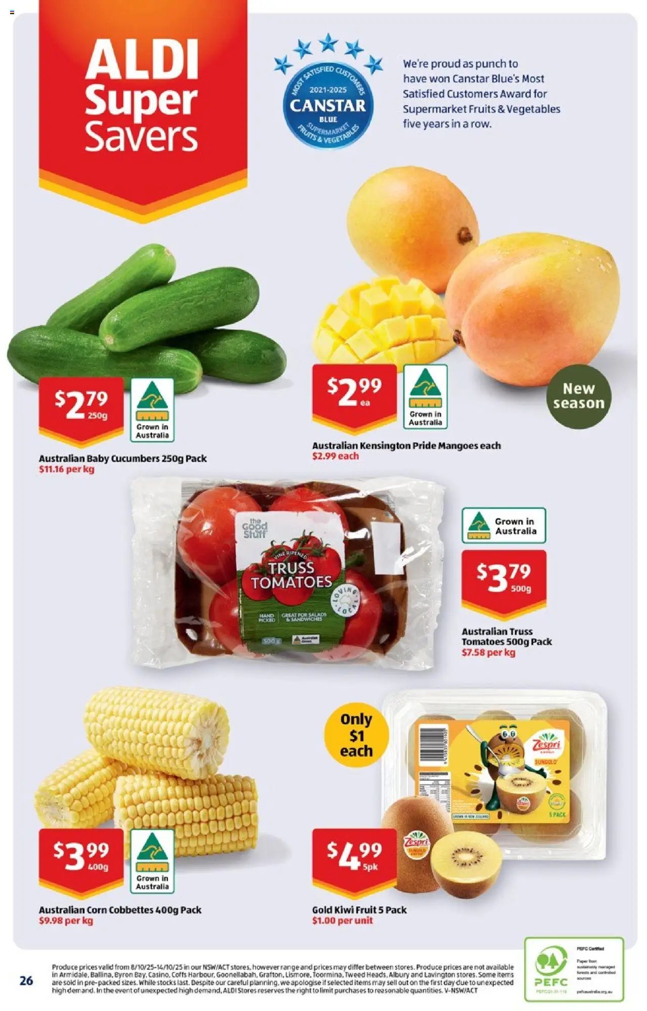 Aldi catalogue - valid from 15.10.2025 | Page: 26 | Products: Wine, Cucumbers, Vegetables, Fruits