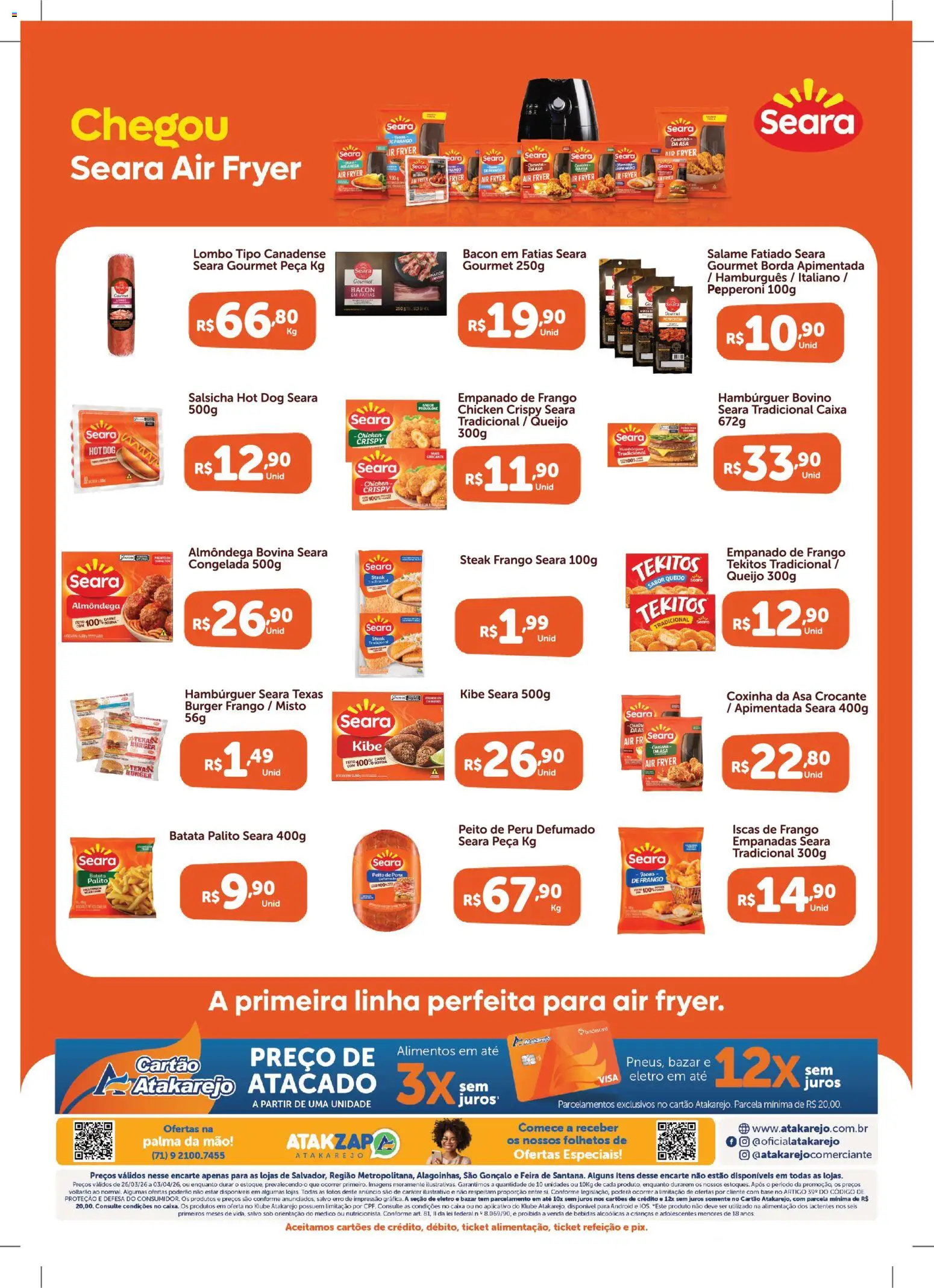 Atakarejo Folheto - válido de 26.03.2026 | Página: 2 | Produtos: Salsicha, Lombo, Peito de peru, Frango