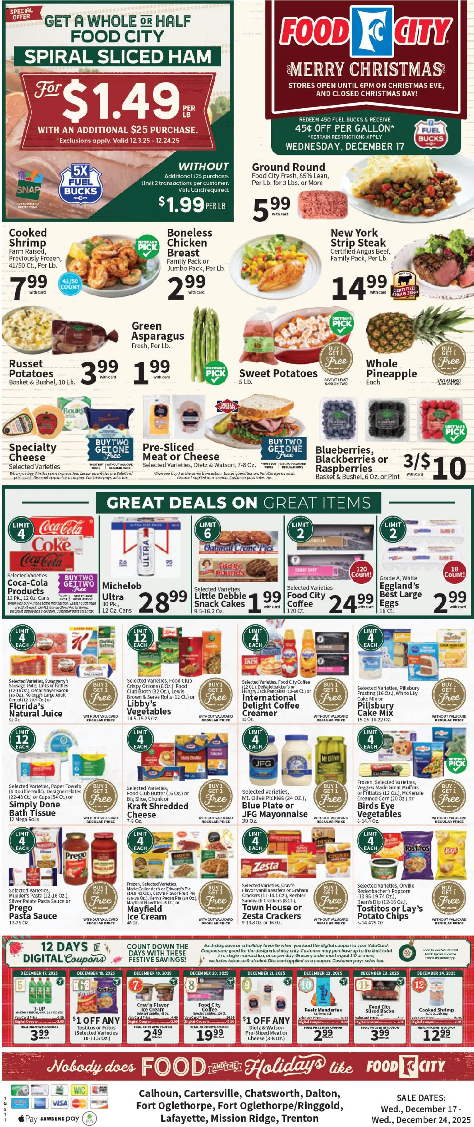 Food City Weekly Ad - valid from 17.12.2025 | Page: 4 | Products: Asparagus, Butter, Cheese, Chips