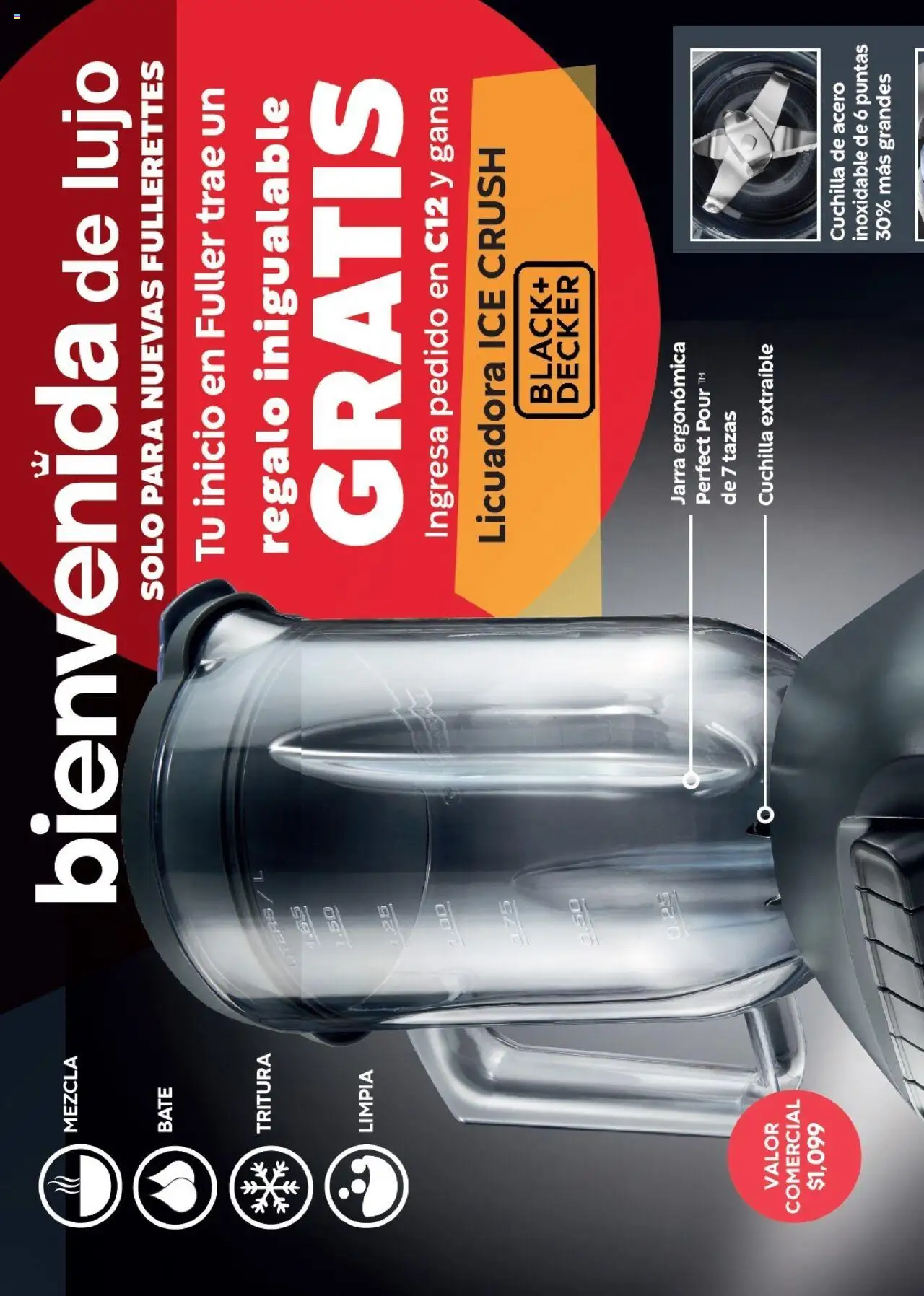Nuevas ofertas de Fuller válidas en toda la República Mexicana desde el 17.09.2025. ¡Encuentra las mejores ofertas en Fuller - Revista Gana Más C12! | Página: 2 | Productos: Licuadora, Jarra