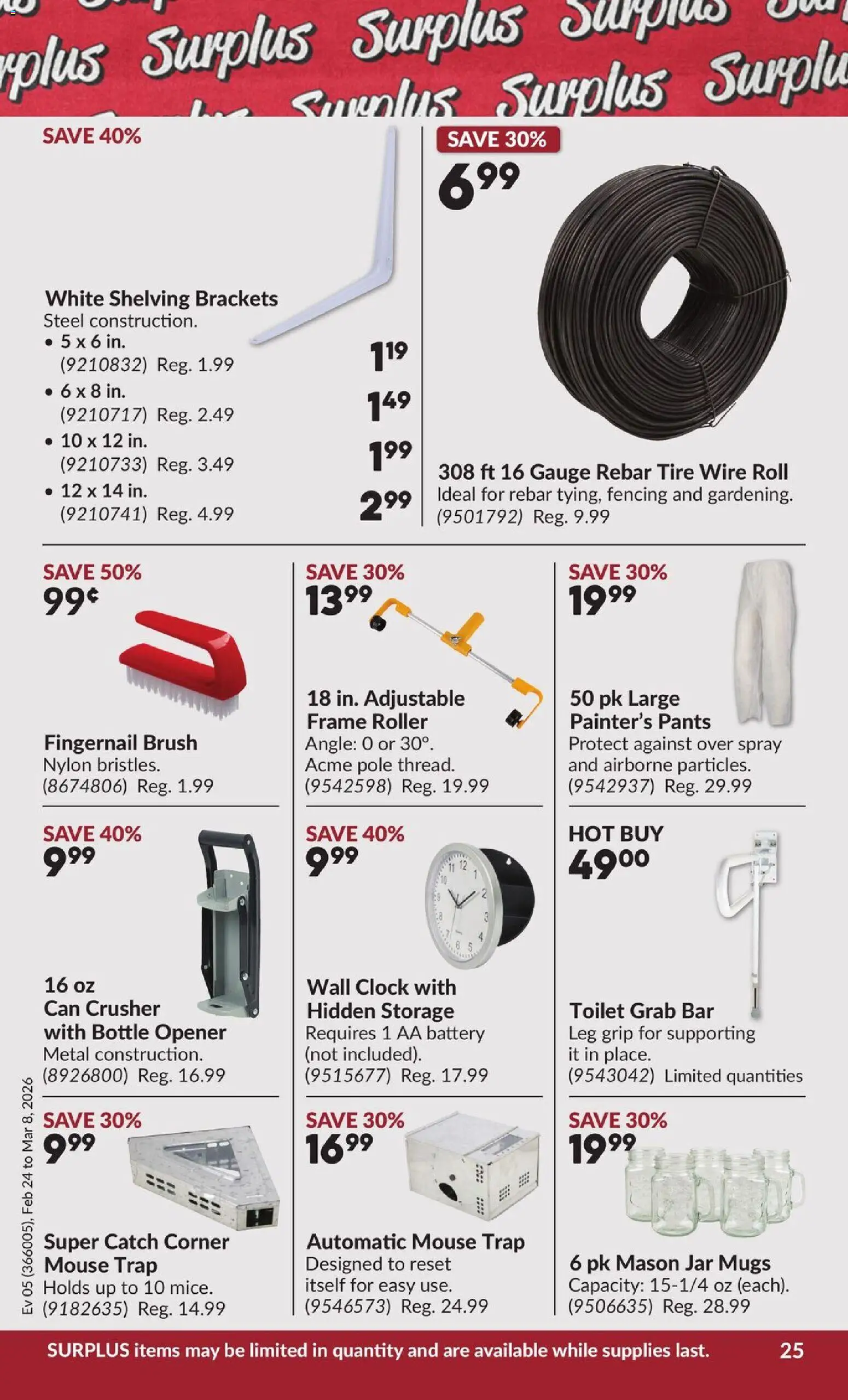 Princess Auto flyer valid from 24.02.2026 | Page: 29 | Products: Mouse, Brush, Battery, Pants