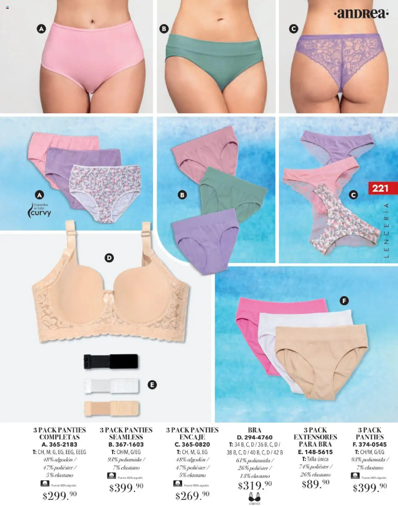 Nuevas ofertas de Andrea válidas en toda la República Mexicana desde el 17.08.2025. ¡Encuentra las mejores ofertas en Andrea - Catálogo Tropical Otoño / Invierno! | Página: 221 | Productos: Algodón, Lenceria