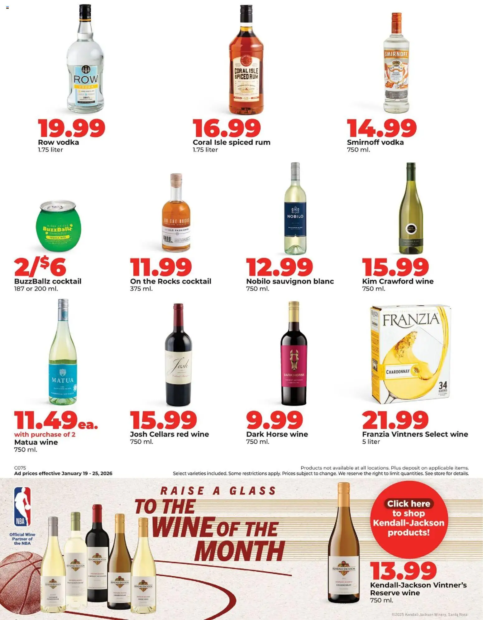 HyVee Weekly Ad - valid from 19.01.2026 | Page: 35 | Products: Wine, Vodka, Glasses