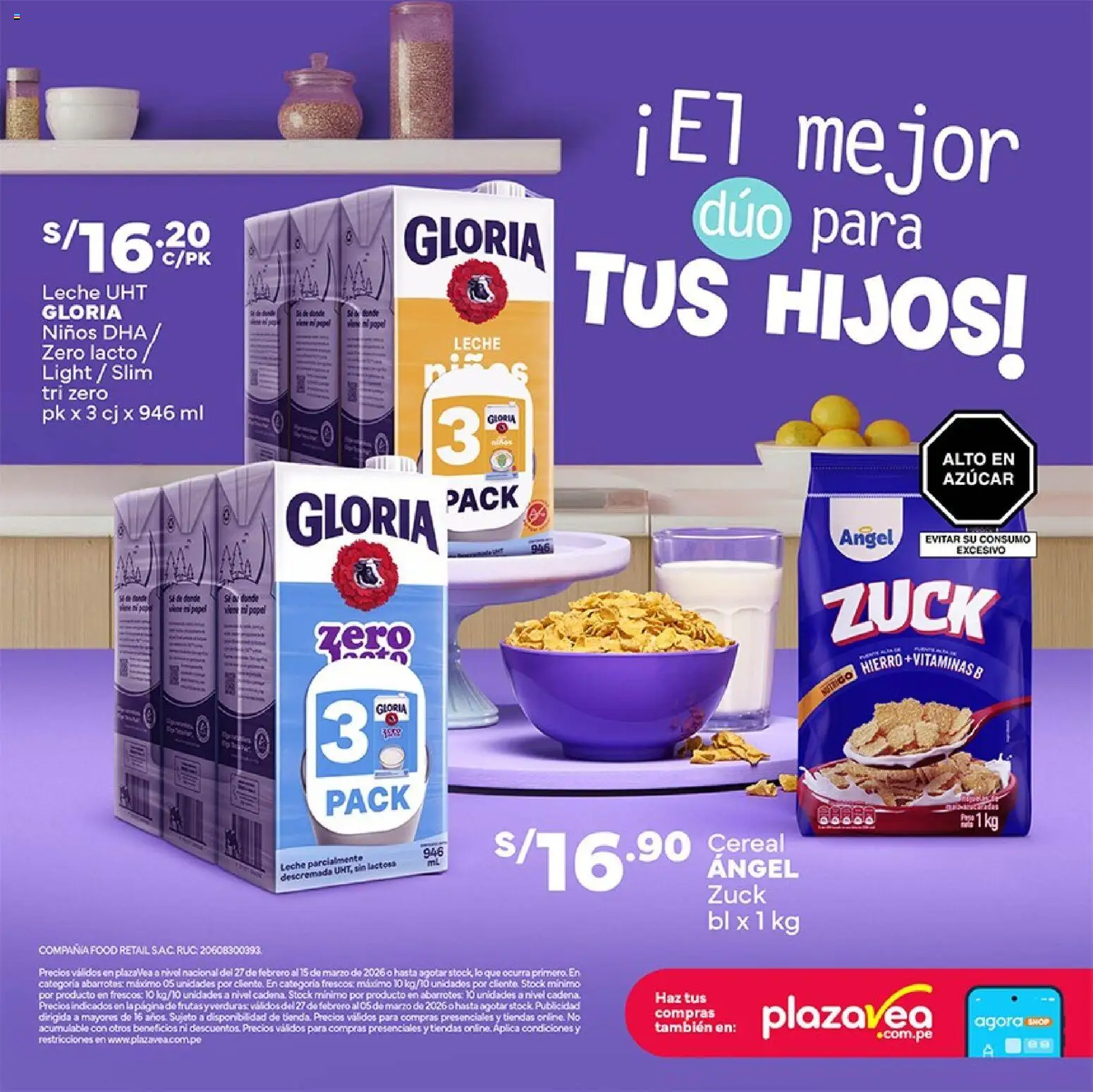 Catálogo Plaza Vea válido desde 27.02.2026 | Página: 10 | Productos: Leche