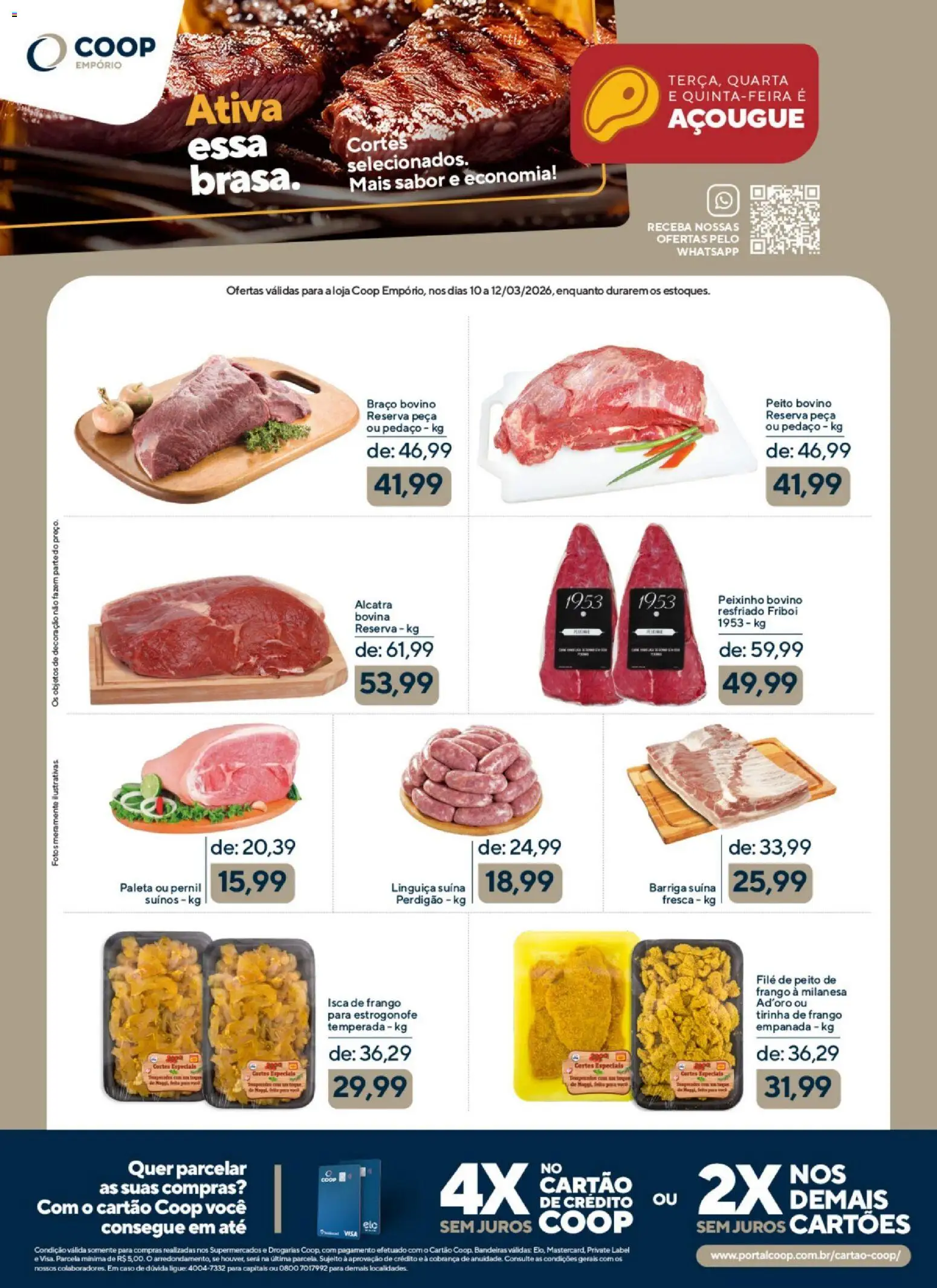 Coop Folheto - válido de 10.03.2026 | Página: 2 | Produtos: Linguiça, Alcatra, Pernil, Frango