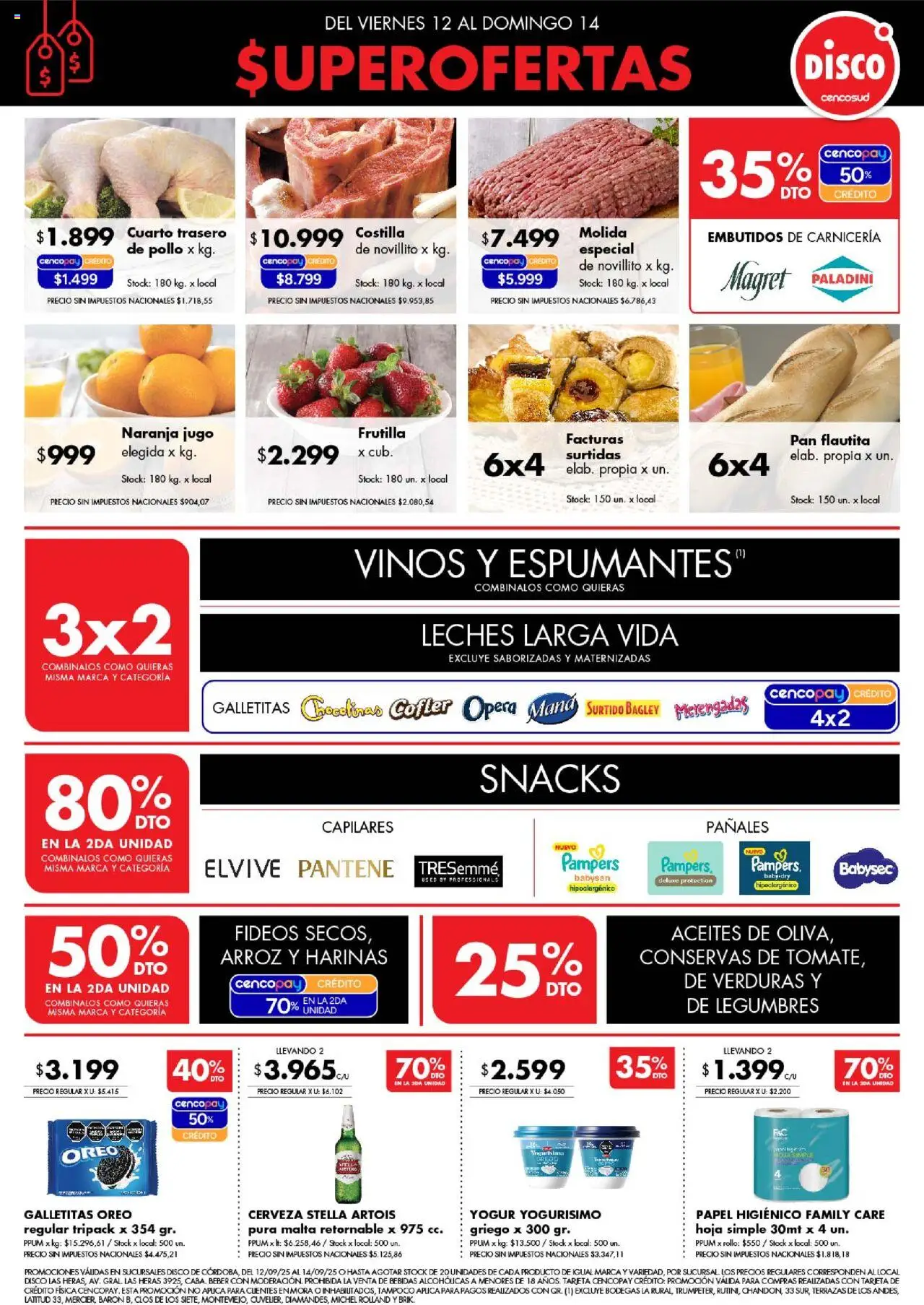 Disco - Ofertas | Córdoba │ válido desde el 12.09.2025 | Página: 1 | Productos: Papel higiénico, Yogur, Jugo, Pañales