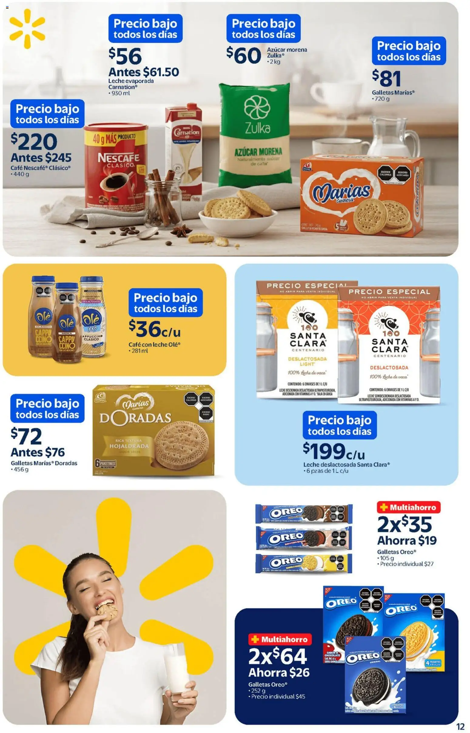 Nuevas ofertas de Walmart válidas en toda la República Mexicana desde el 13.02.2026. ¡Encuentra las mejores ofertas en Walmart catálogo Un mar de sabores a precios bajos! | Página: 12 | Productos: Azúcar, Café, Galletas, Vitaminas