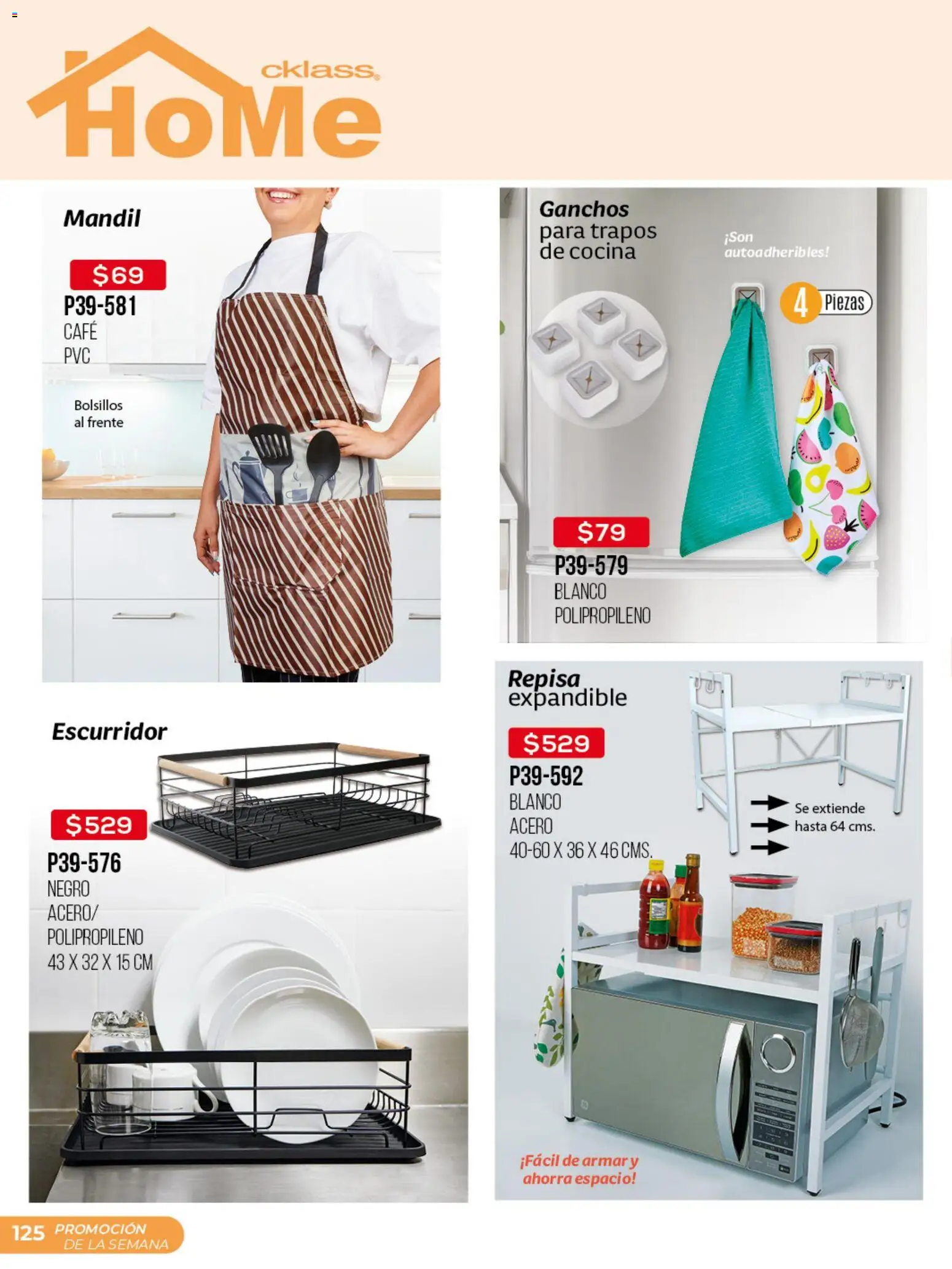 Nuevas ofertas de Cklass válidas en toda la República Mexicana desde el 30.03.2026. ¡Encuentra las mejores ofertas en Cklass catálogo Promo semanal! | Página: 126 | Productos: Repisa, Café, Escurridor, Cocina