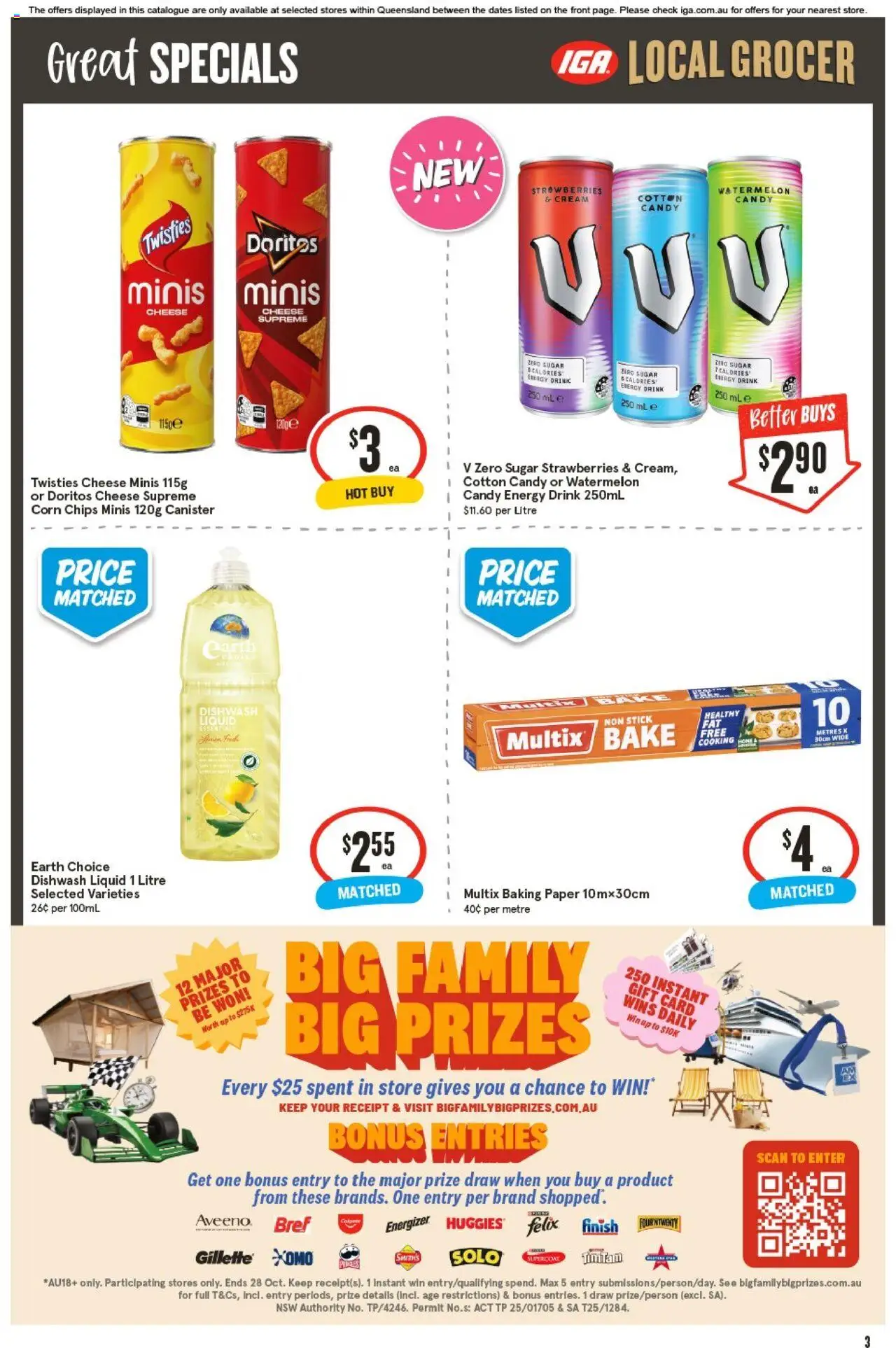 IGA catalogue - valid from 08.10.2025 | Page: 3 | Products: Cheese, Energy drink, Strawberries, Cream