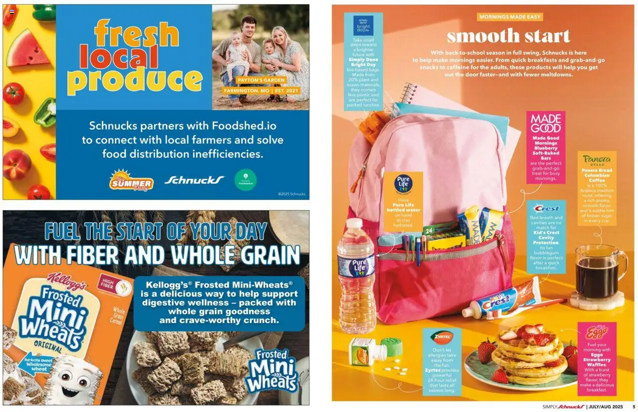 Schnucks Monthly Ad - valid from 01.07.2025 | Page: 4 | Products: Bread, Coffee, Water, Sugar