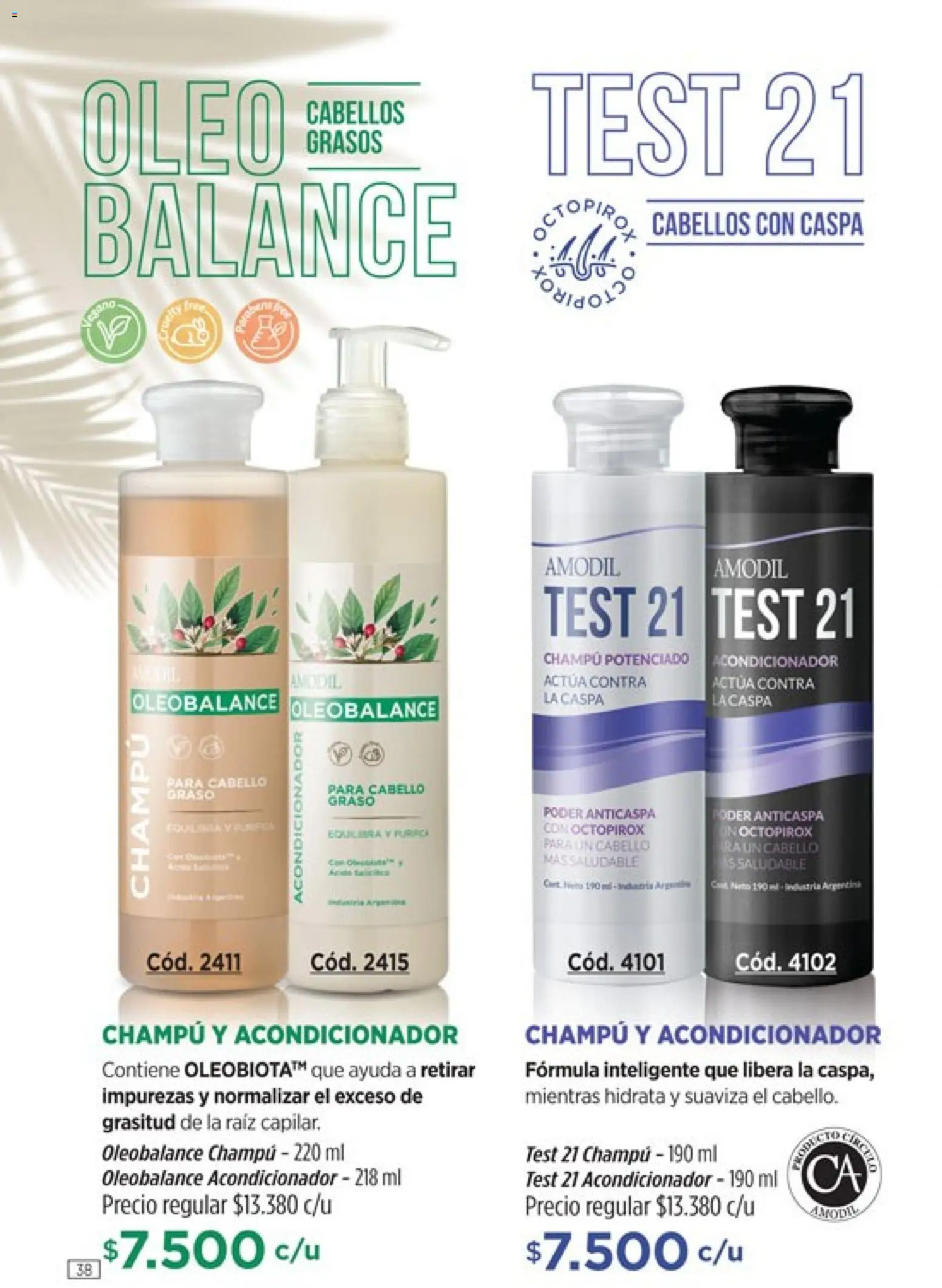 Catálogo Amodil Campaña 1/2026 │ válido desde el 01.01.2026 | Página: 38 | Productos: Champú, Acondicionador