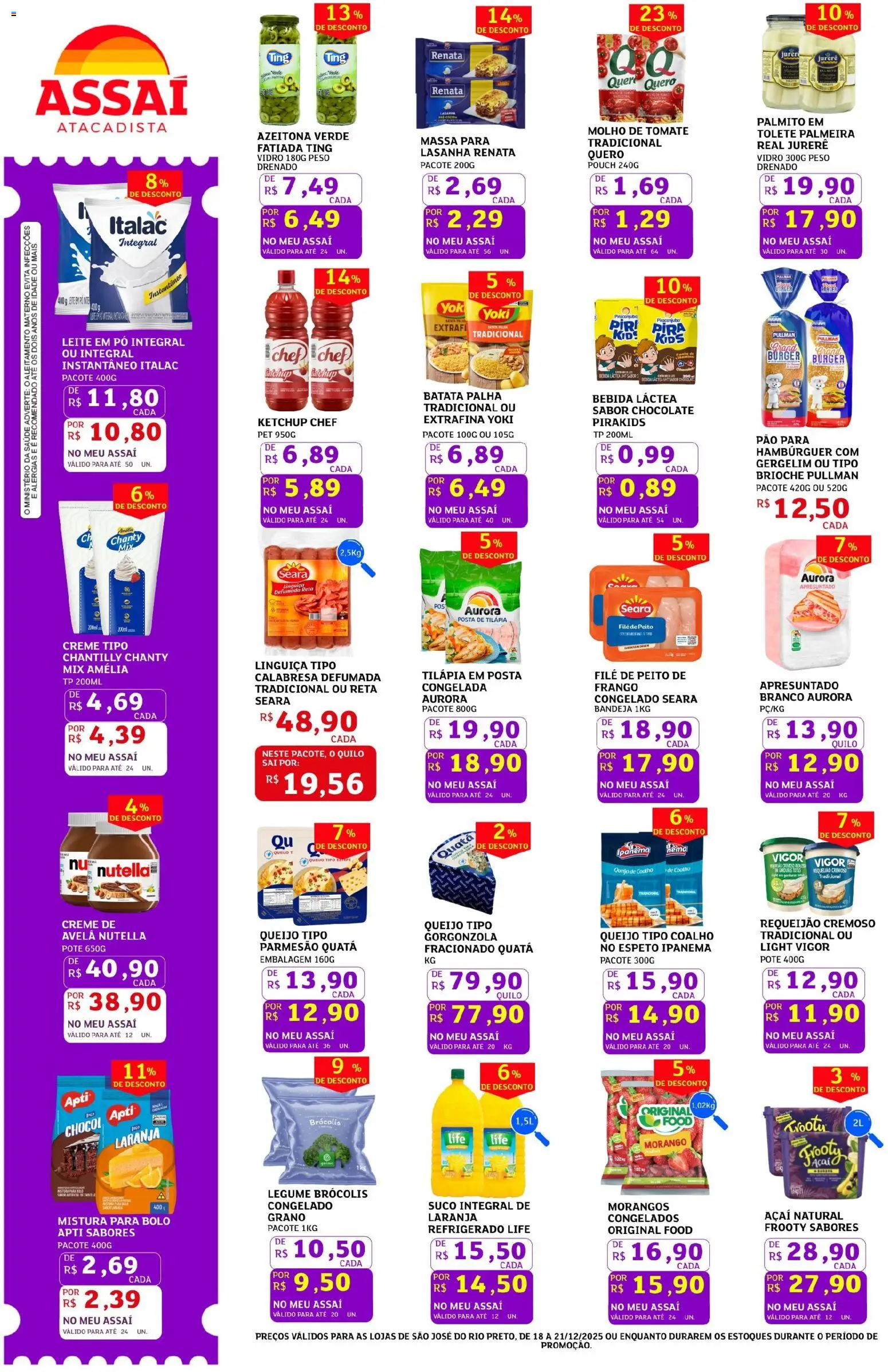 Assaí Atacadista Folheto - válido de 18.12.2025 | Página: 2 | Produtos: Molho de tomate, Morangos, Frango, Mistura para bolo