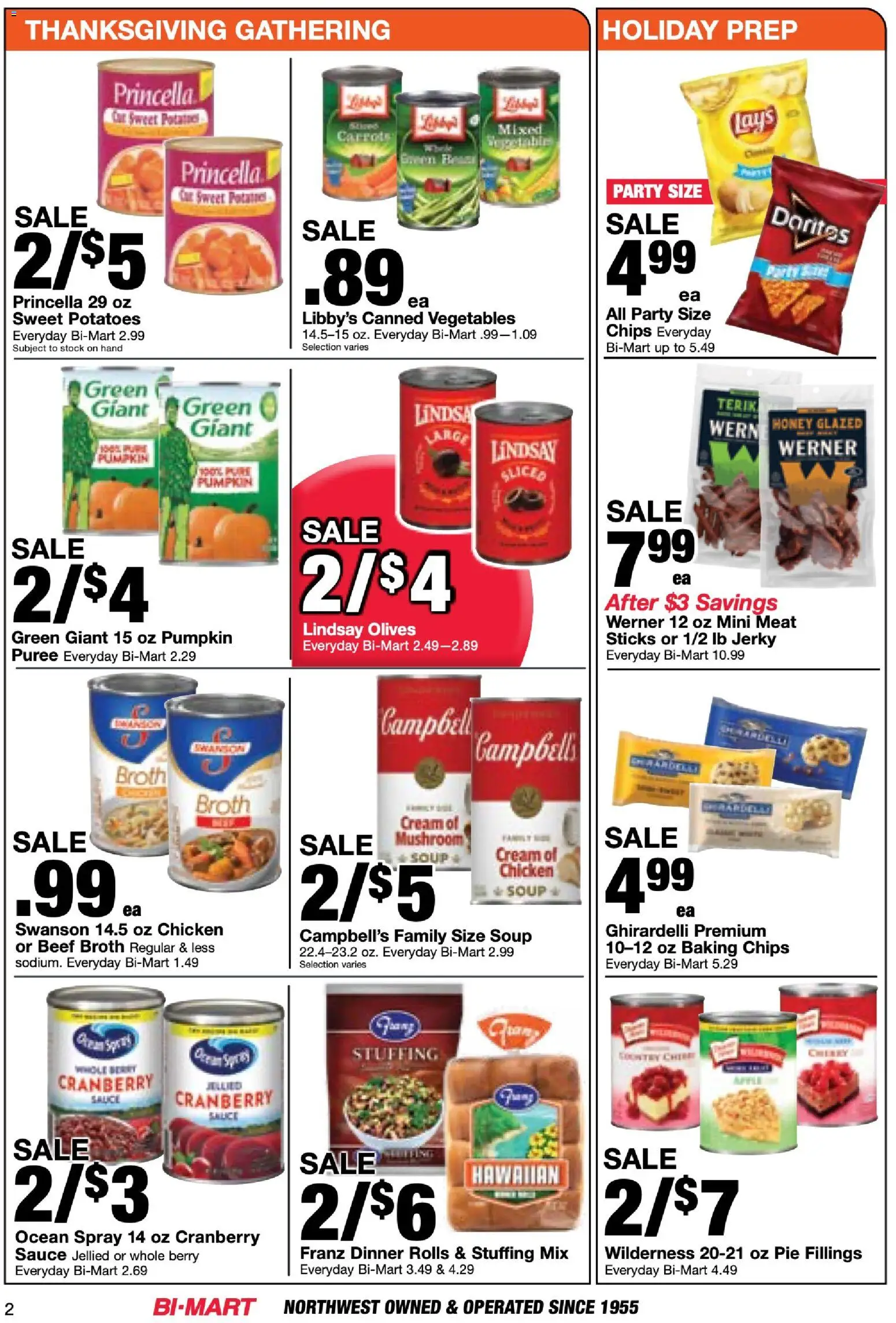 Bi-Mart Membership Savings Book - valid from 11.11.2025 | Page: 2 | Products: Beef, Potatoes, Sauce, Pumpkin