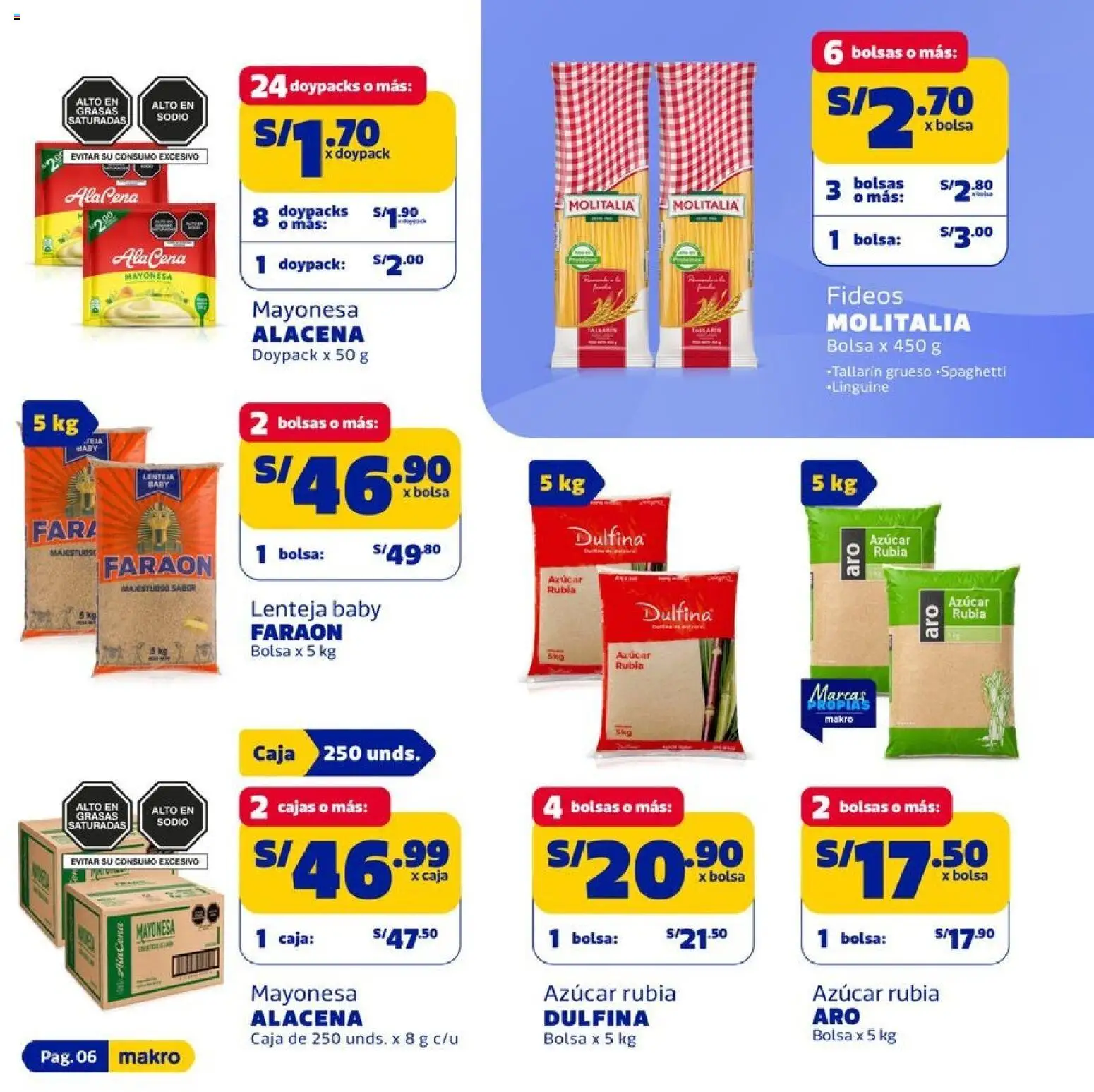 Catálogo Makro válido desde 15.01.2026 | Página: 6 | Productos: Caja, Fideos, Bolsa
