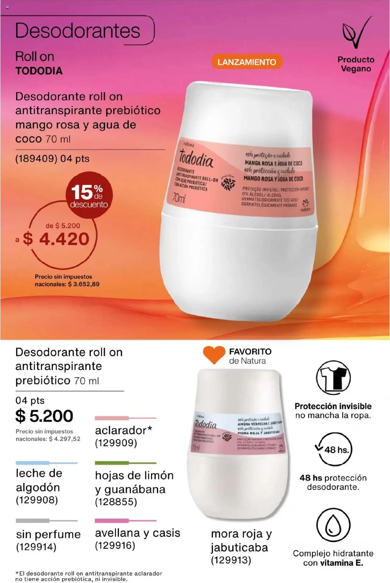 Natura - Catálogo Ciclo 15 │ válido desde el 01.10.2025 | Página: 202 | Productos: Manga, Algodón, Agua, Mango