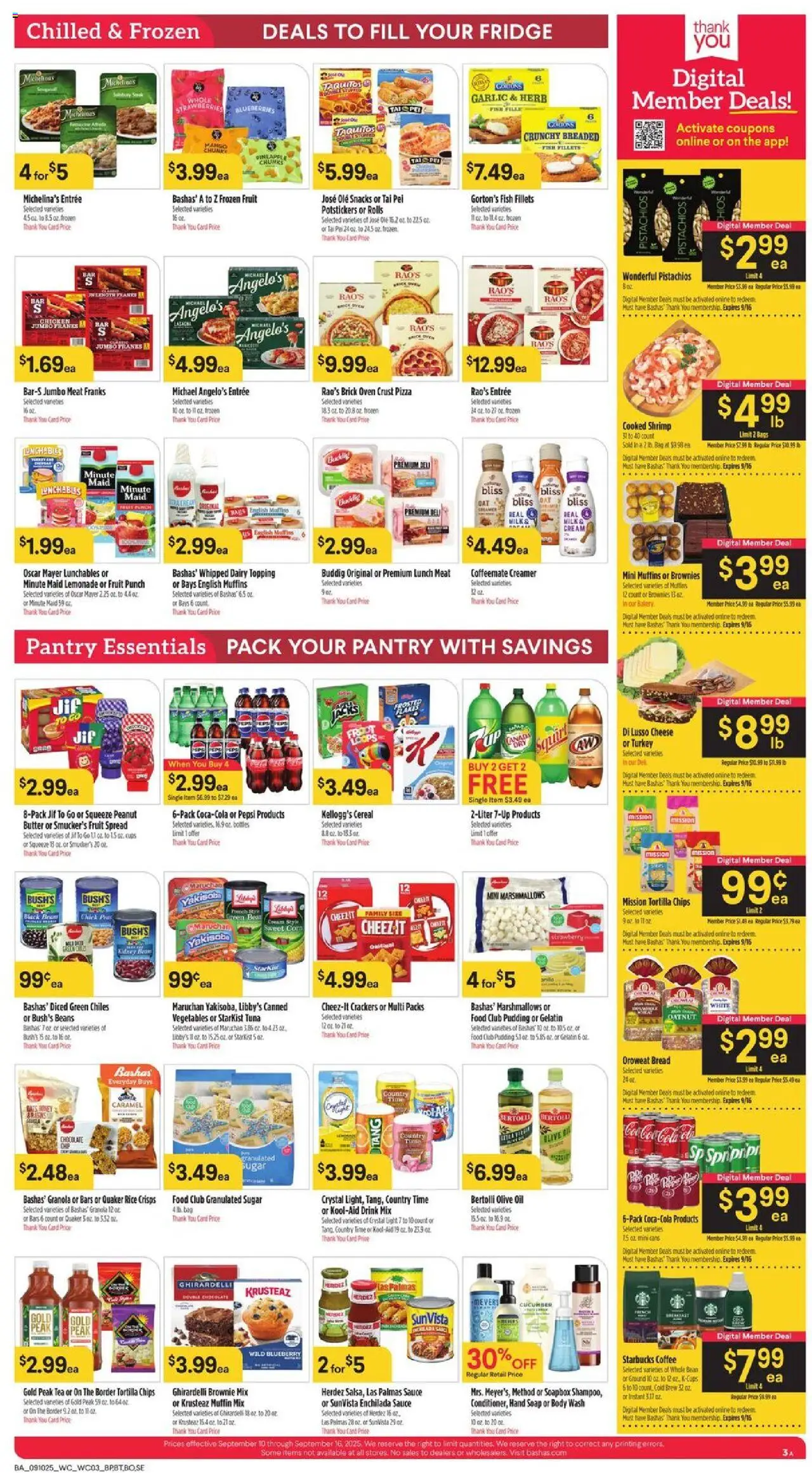 Basha's Weekly Ad - valid from 10.09.2025 | Page: 3 | Products: Cheese, Fish, Cream, Sugar