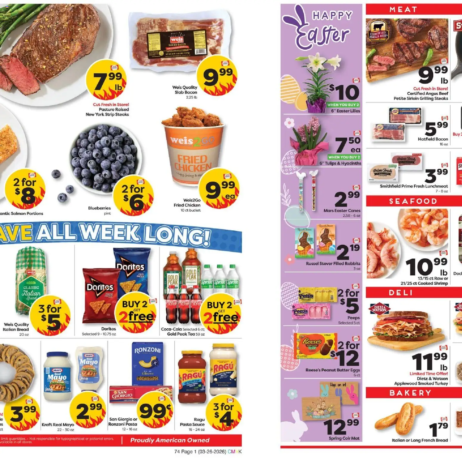 Weis Weekly Circular - DE - valid from 26.03.2026 | Page: 4 | Products: Bakery, Butter, Tea, Sauce