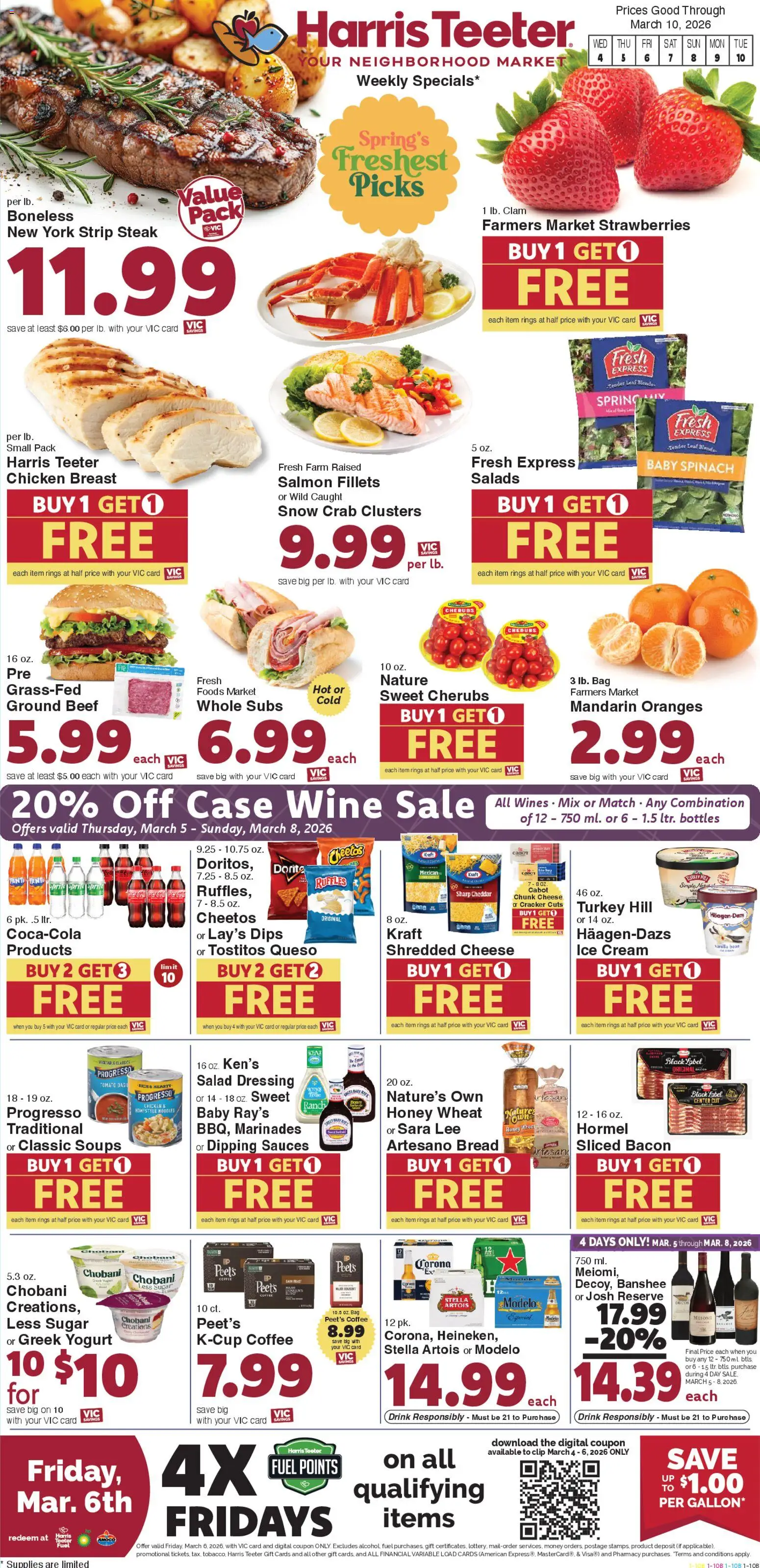 Harris Teeter Weekly Ad - valid from 04.03.2026 | Page: 1 | Products: Beef, Cream, Ice cream, Salad
