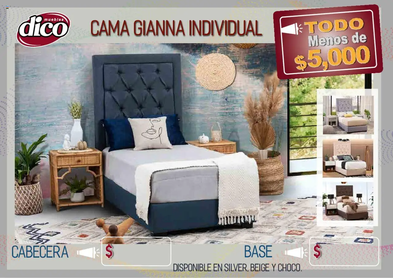 Nuevas ofertas de Muebles Dico válidas en toda la República Mexicana desde el 12.02.2025. ¡Encuentra las mejores ofertas en Muebles Dico catálogo Todo Menos! | Página: 4 | Productos: Cabecera, Cama