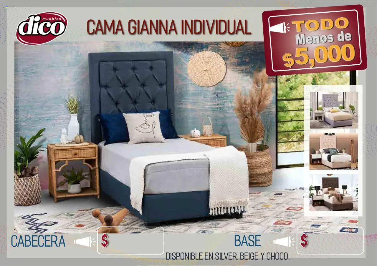 Nuevas ofertas de Muebles Dico válidas en toda la República Mexicana desde el 12.02.2025. ¡Encuentra las mejores ofertas en Muebles Dico catálogo Todo Menos! | Página: 4 | Productos: Cabecera, Cama