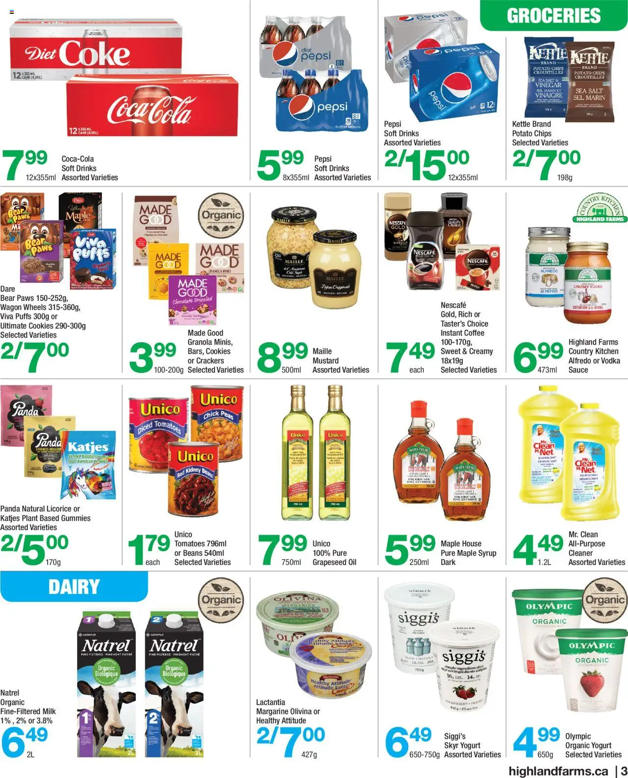 Highland Farms flyer valid from 14.08.2025 | Page: 3 | Products: Vodka, Kettle, Coffee, Chocolate