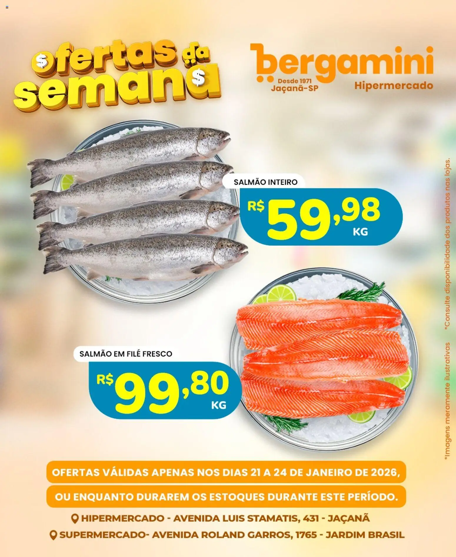 Supermercado Bergamini Folheto - válido de 21.01.2026 | Página: 6 | Produtos: Salmão