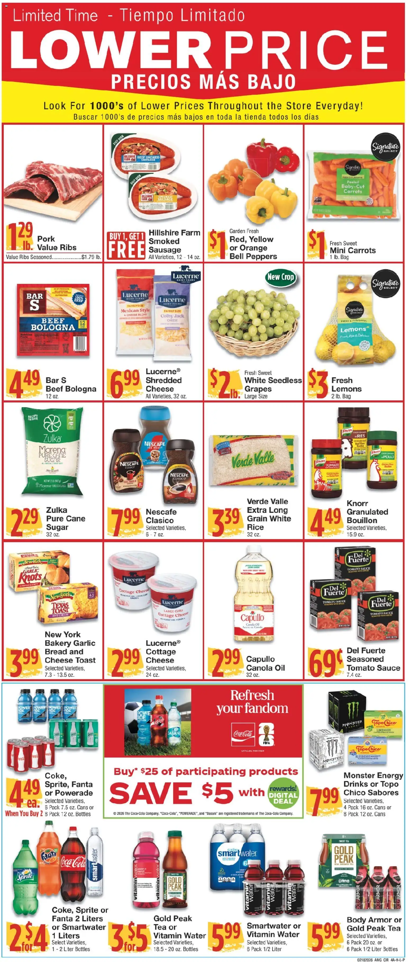 United Supermarkets Ad - valid from 17.02.2026 | Page: 4 | Products: Vitamin, Cheese, Sugar, Garlic