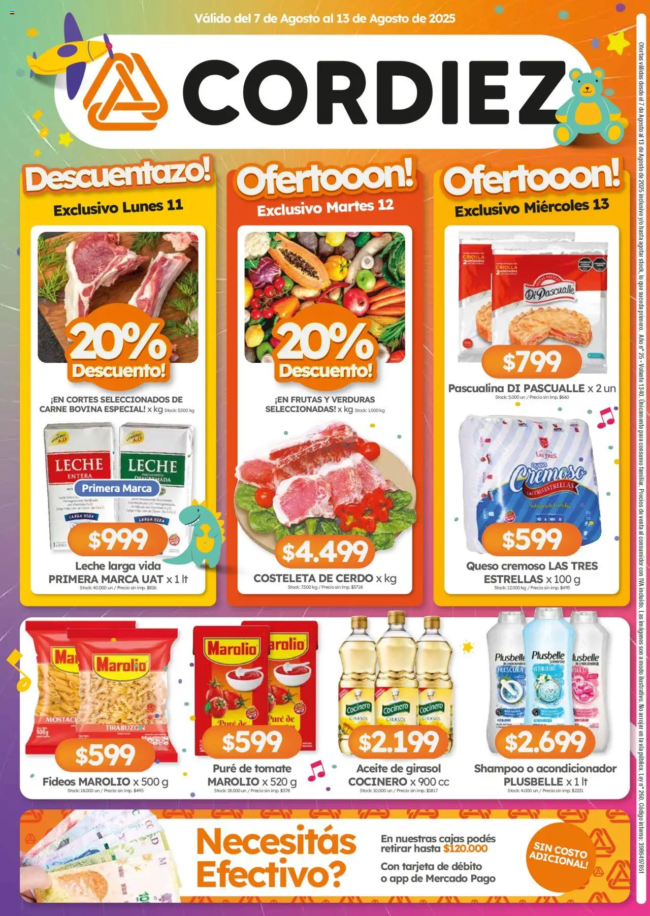 Cordiez ofertas │ válido desde el 07.08.2025 | Página: 8 | Productos: Shampoo, Queso, Cerdo, Fideos