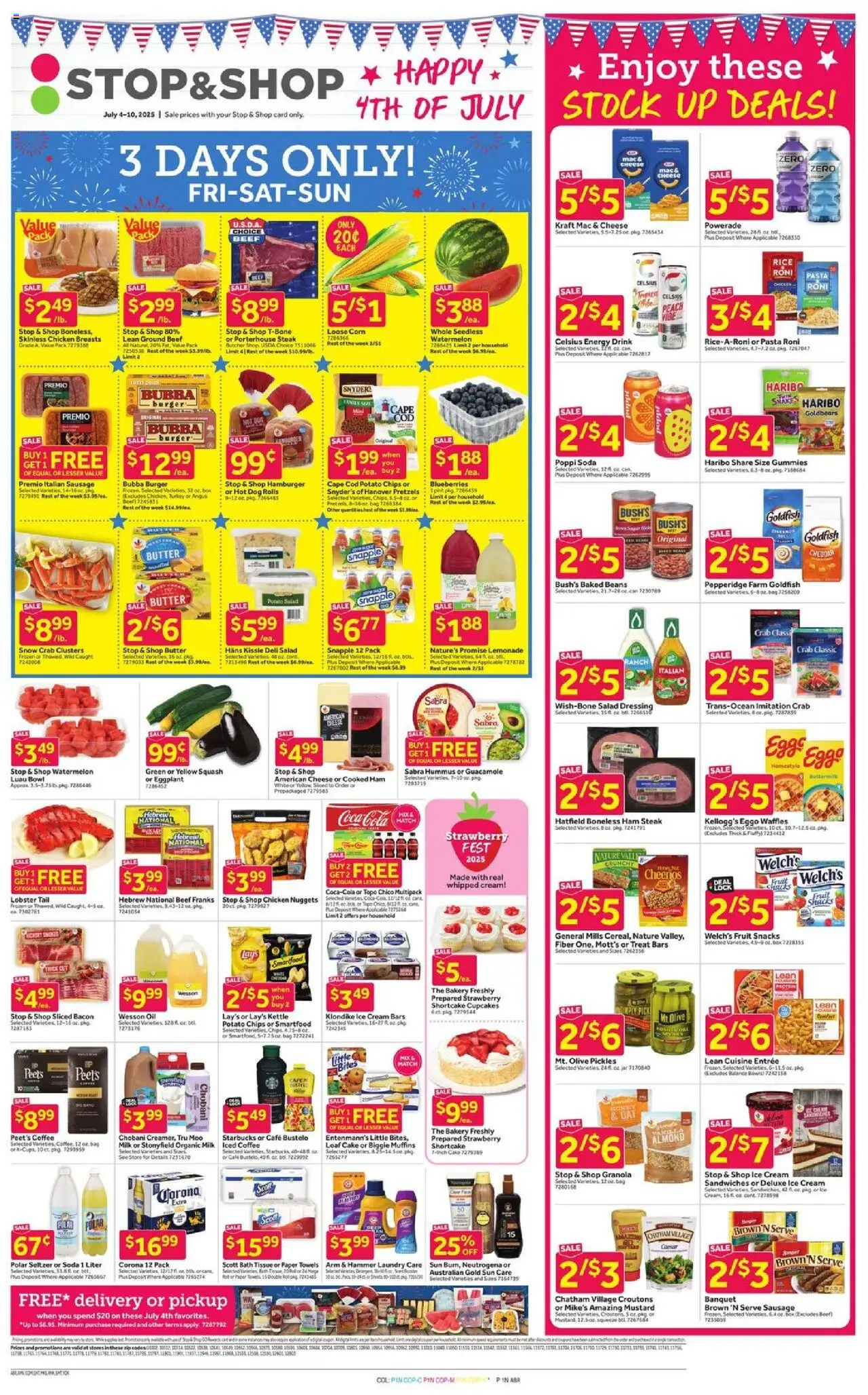 Stop & Shop Weekly Ad - valid from 04.07.2025 | Page: 1 | Products: Box, Hammer, Ham, Watermelon